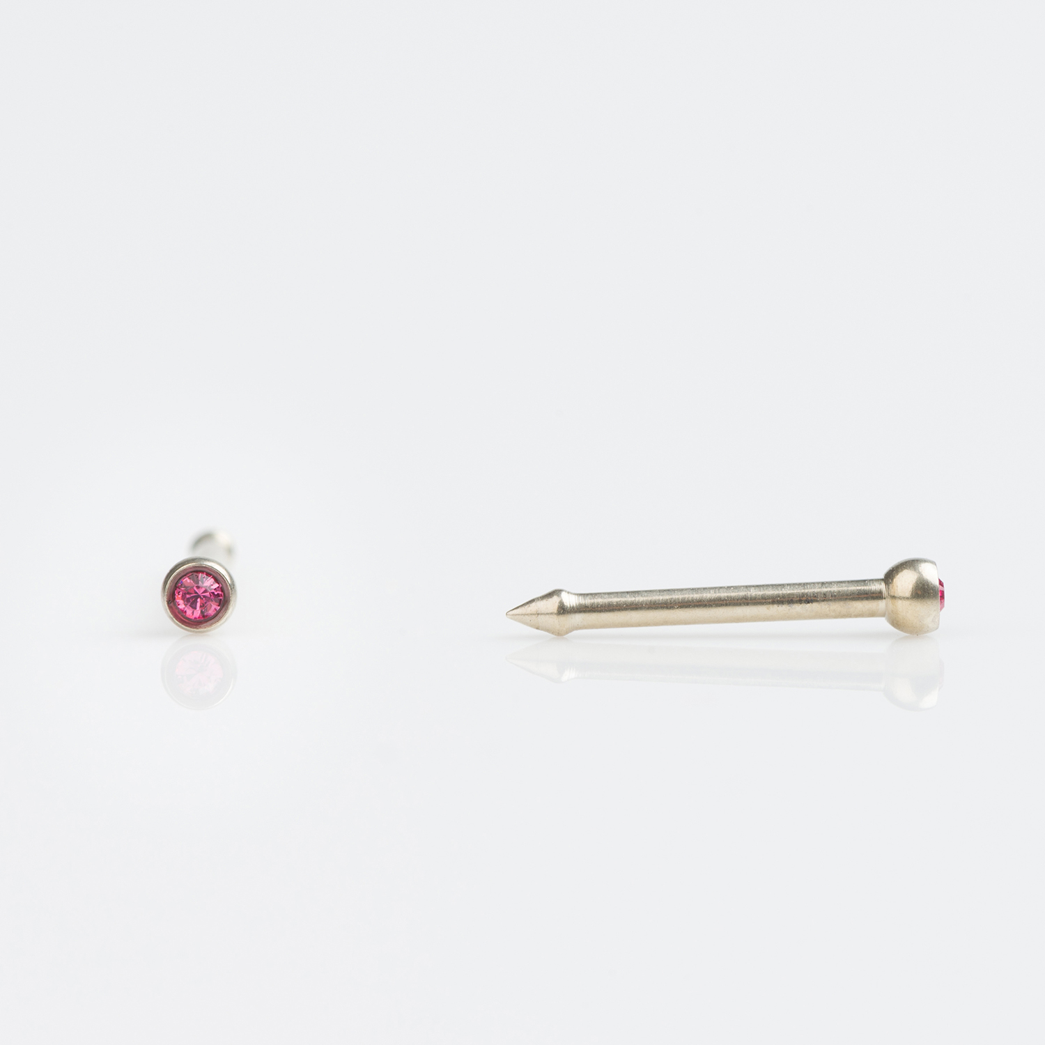 Medisept™ Champagne Titanium Rose Crystal Nose Piercing Stud – 1mm Post – 2mm