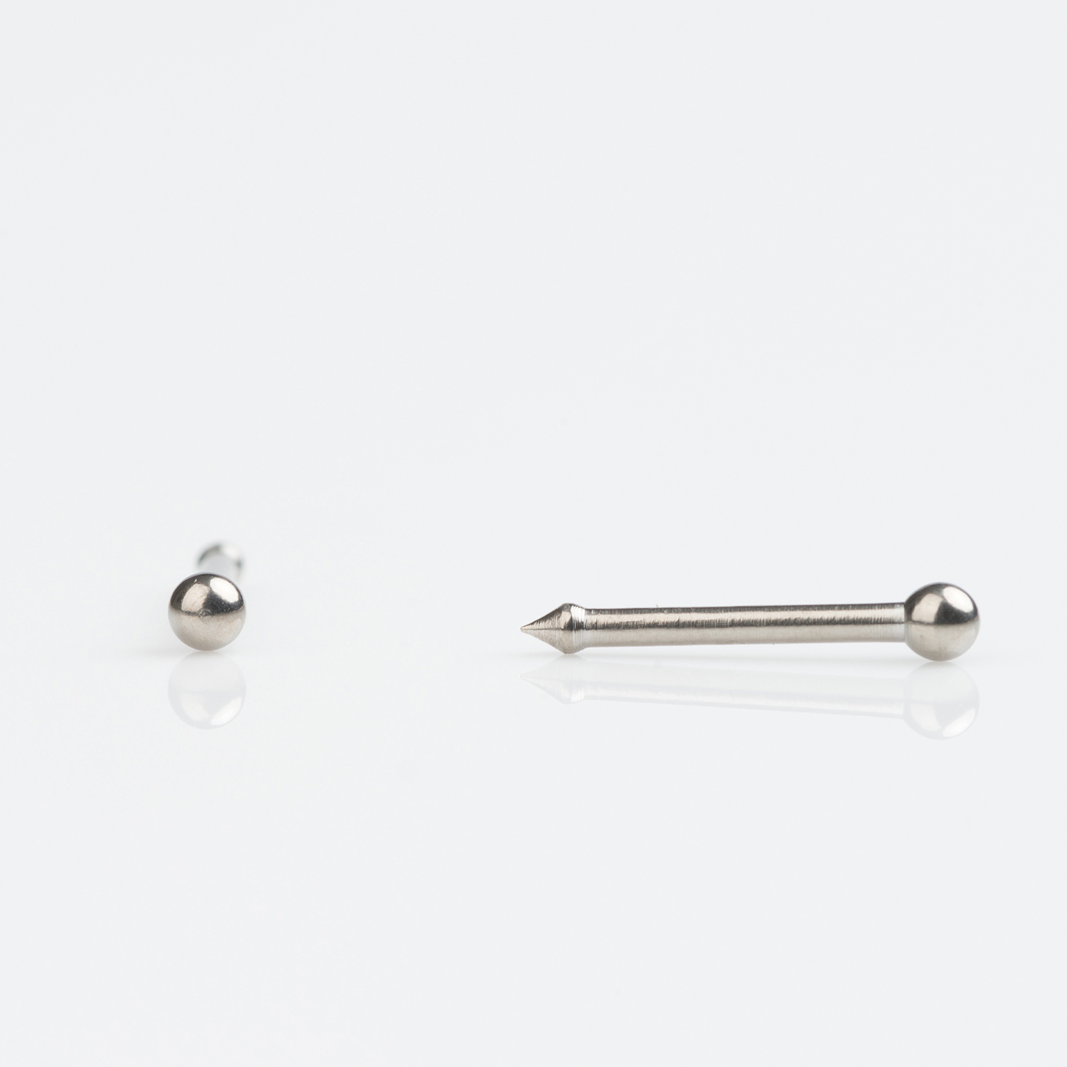 Medisept™ Polished Titanium Ball Crystal Nose Piercing Stud – 1mm Post – 2mm