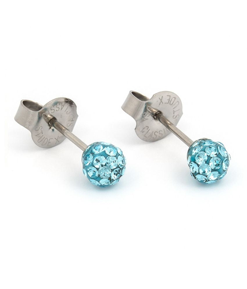 Sensitive™ Sterilized Fireball Fashion Studs – Aquamarine – 4.5mm – Stainless Steel