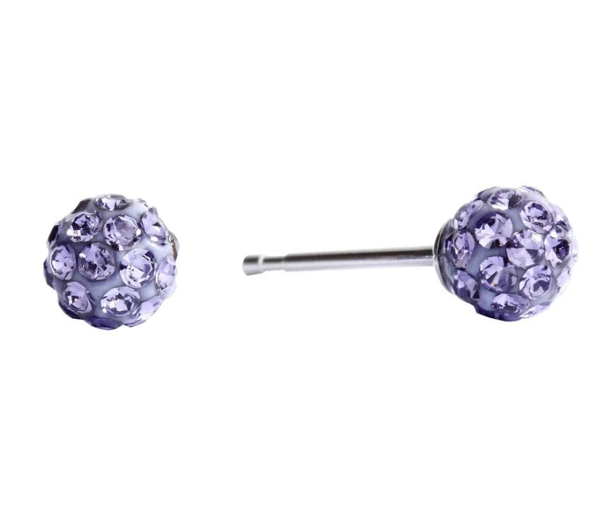 Sensitive™ Sterilized Fireball Fashion Studs – Tanzanite – 4.5mm – Stainless Steel