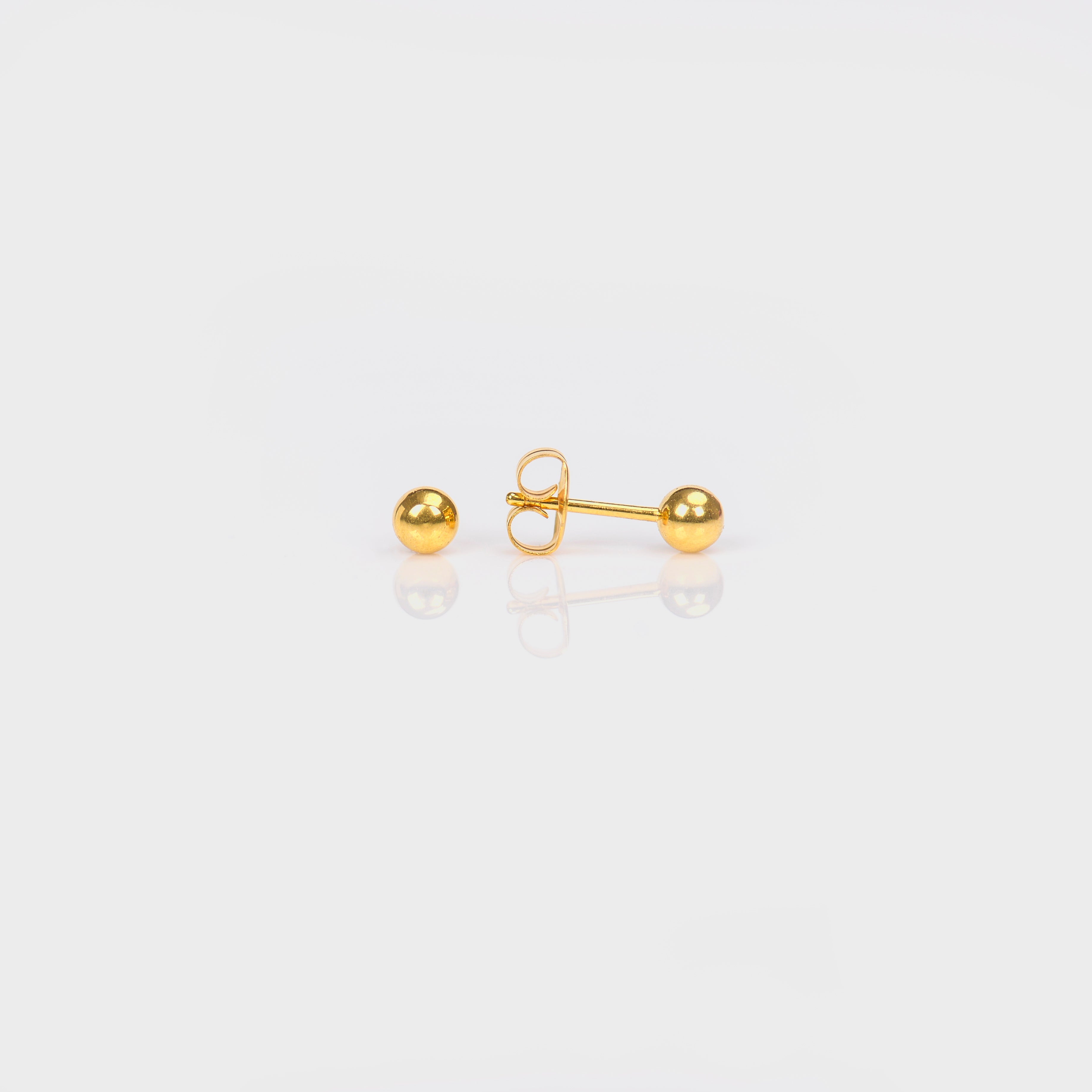 Sensitive™ Sterilized Ball Fashion Studs – 4mm – Gold-Plated