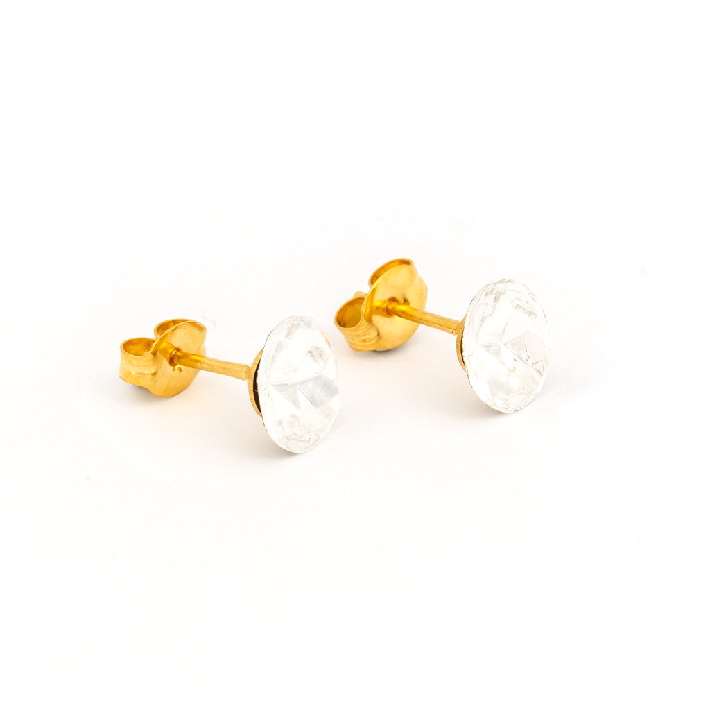 Sensitive™ Sterilized Austrian Crystal Oval Fashion Studs – 8×6mm – Gold-Plated