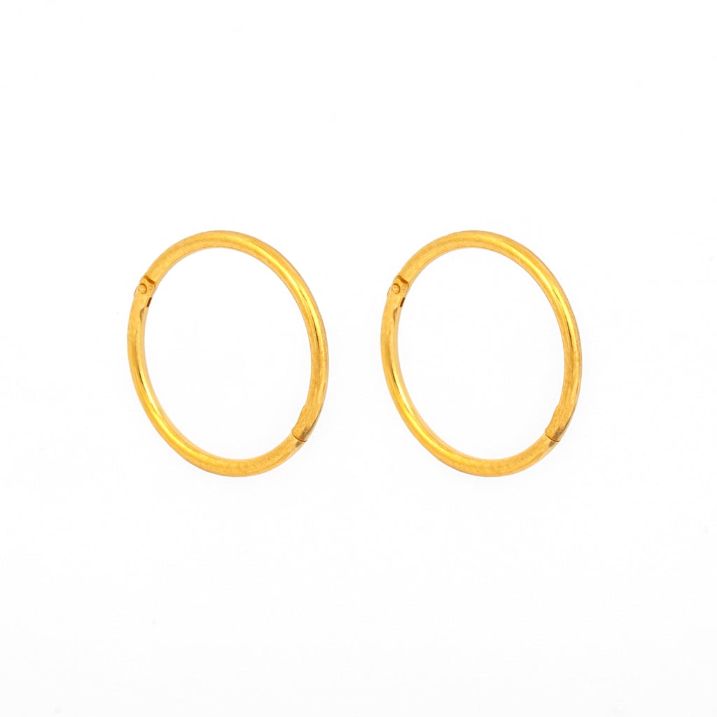 Sensitive™ Sterilized Smooth Hinged Fashion Hoops – 1/2″ 18GA – .925 Silver – Gold-Plated