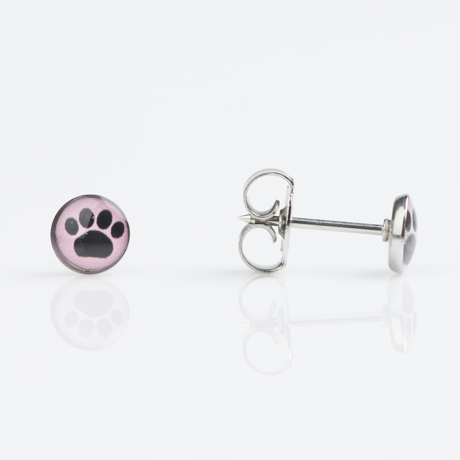 Sensitive™ Puff Pad Novelty Fashion Studs – Paws – Stainless Steel – 5mm