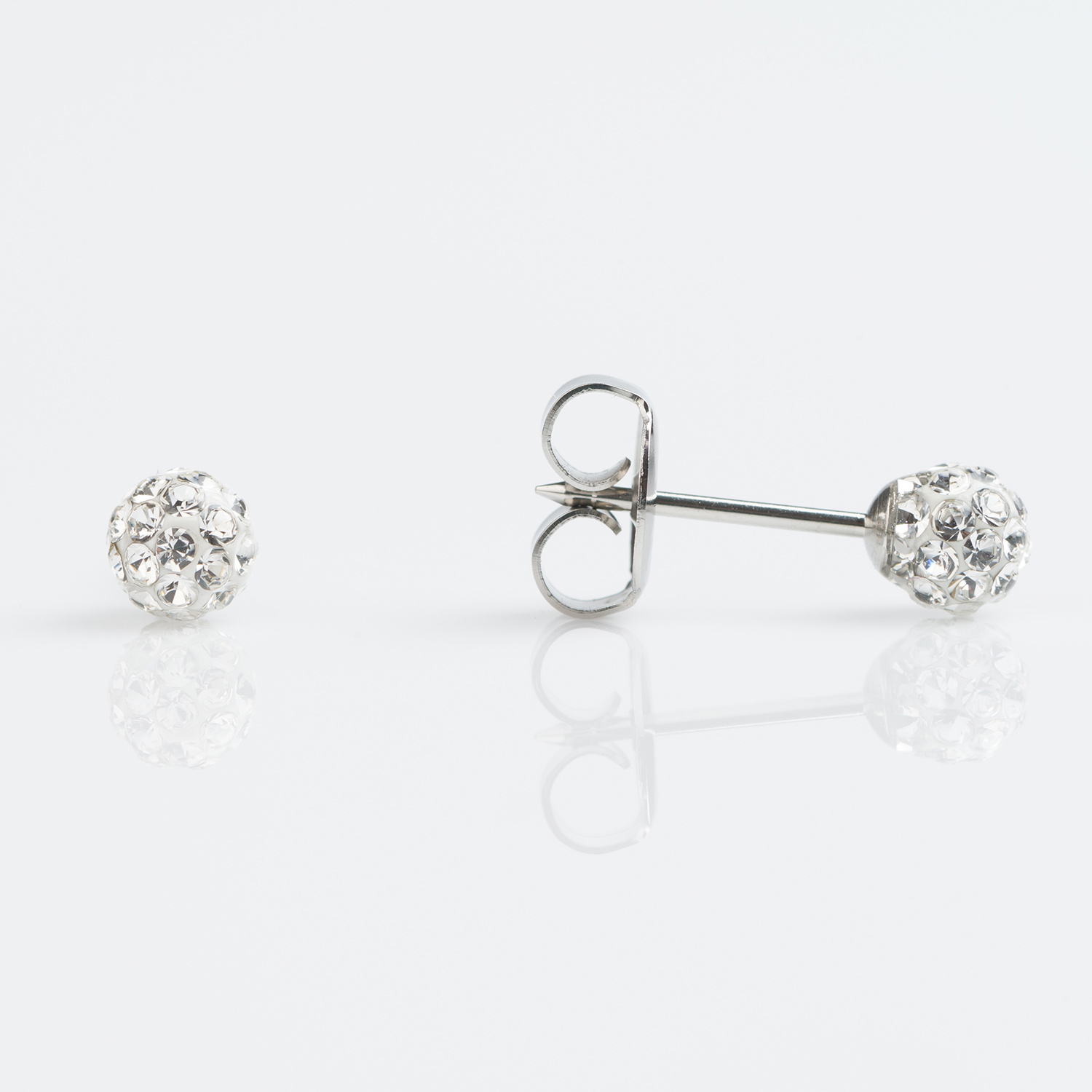 Sensitive™ Puff Pad Fashion Studs – Fireball – 4.5mm – April Crystal – Stainless Steel