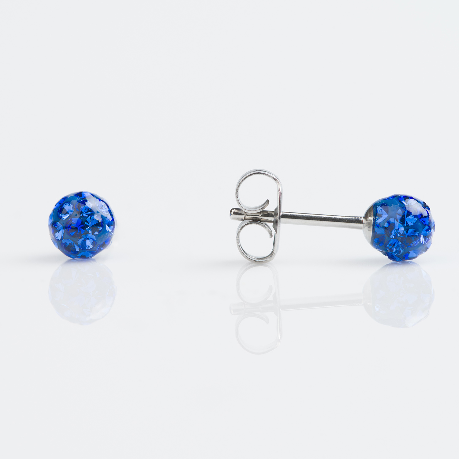 Sensitive™ Puff Pad Fashion Studs – Fireball – 4.5mm – September Sapphire Crystal – Stainless Steel