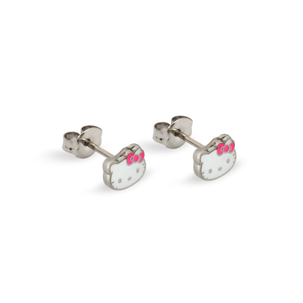Sensitive™ Puff Pad Novelty Fashion Studs – Hello Kitty – Stainless Steel