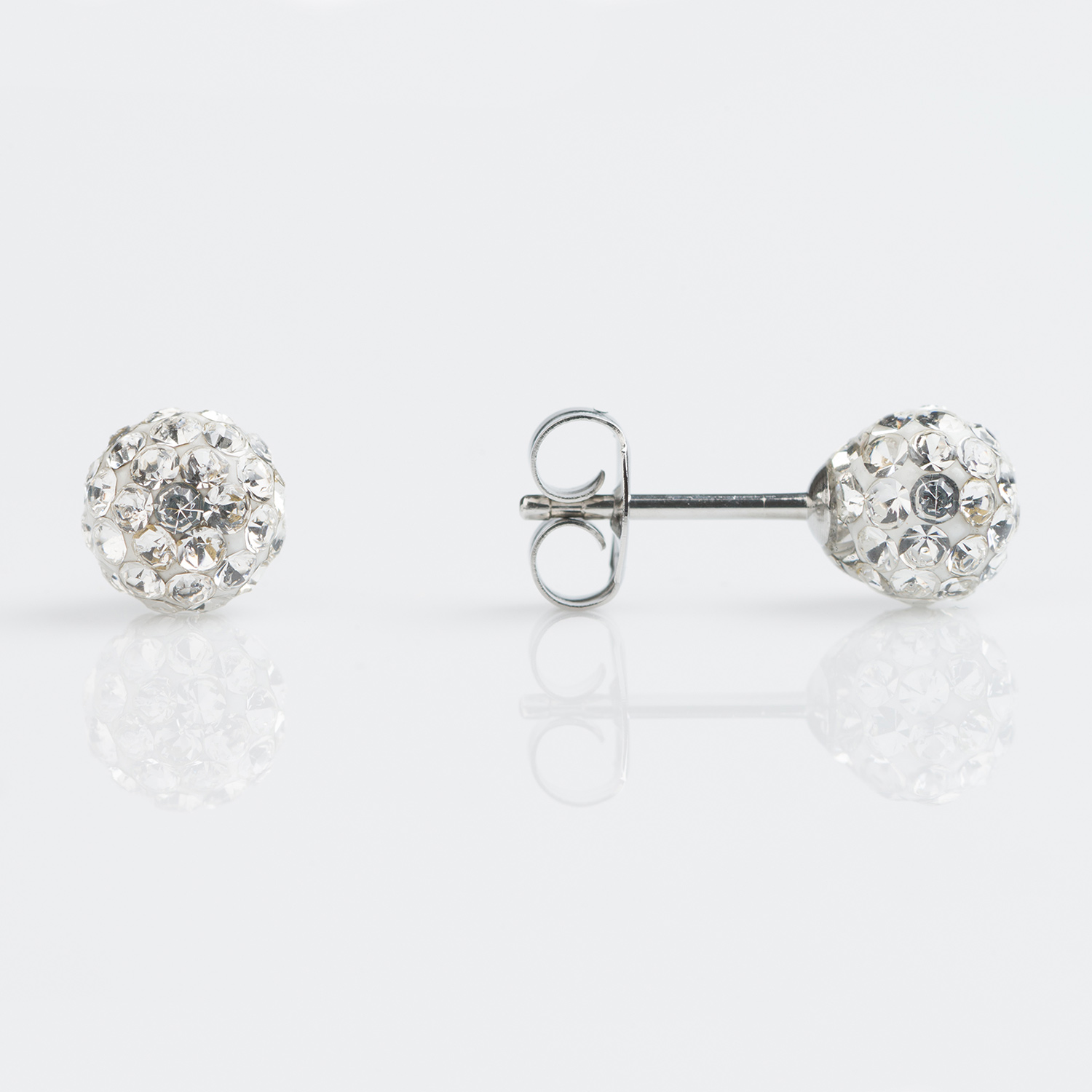 Sensitive™ Puff Pad Fashion Studs – Fireball – 6mm – April Crystal – Stainless Steel