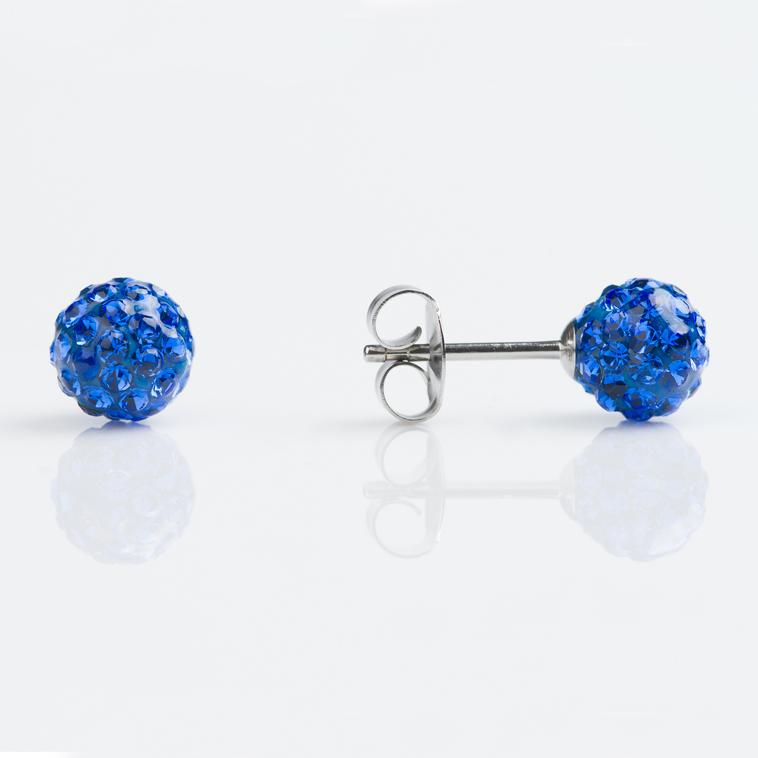 Sensitive™ Puff Pad Fashion Studs – Fireball – 6mm – September Sapphire Crystal – Stainless Steel