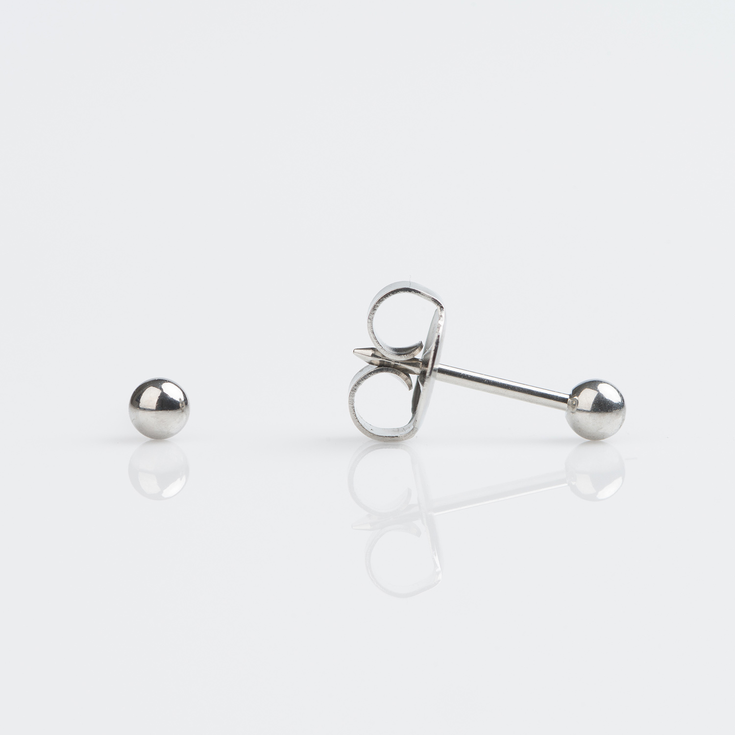 Sensitive™ Puff Pad Ball Fashion Studs – 3mm – Stainless Steel