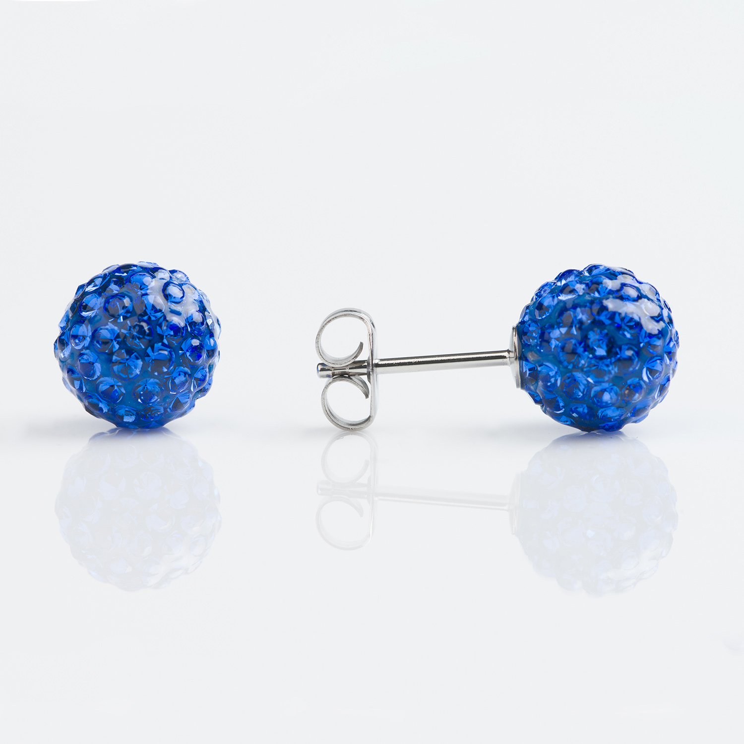 Sensitive™ Puff Pad Fashion Studs – Fireball – 8mm – September Sapphire Crystal – Stainless Steel