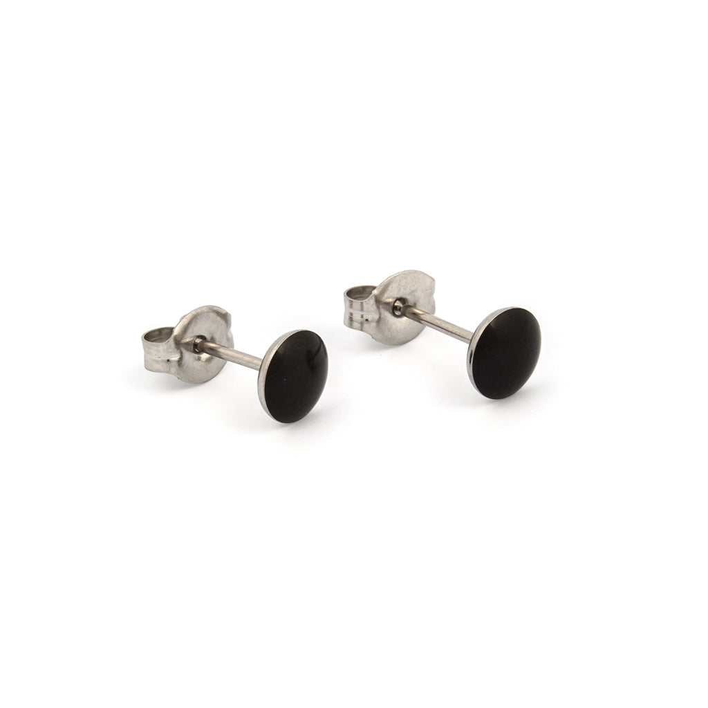 Sensitive™ Puff Pad Novelty Fashion Studs – Buttons – Neon Black – Stainless Steel
