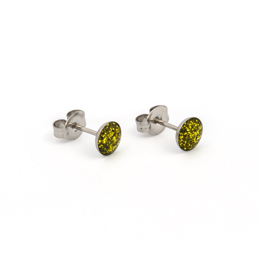Sensitive™ Puff Pad Novelty Fashion Studs – Buttons – Green – Stainless Steel