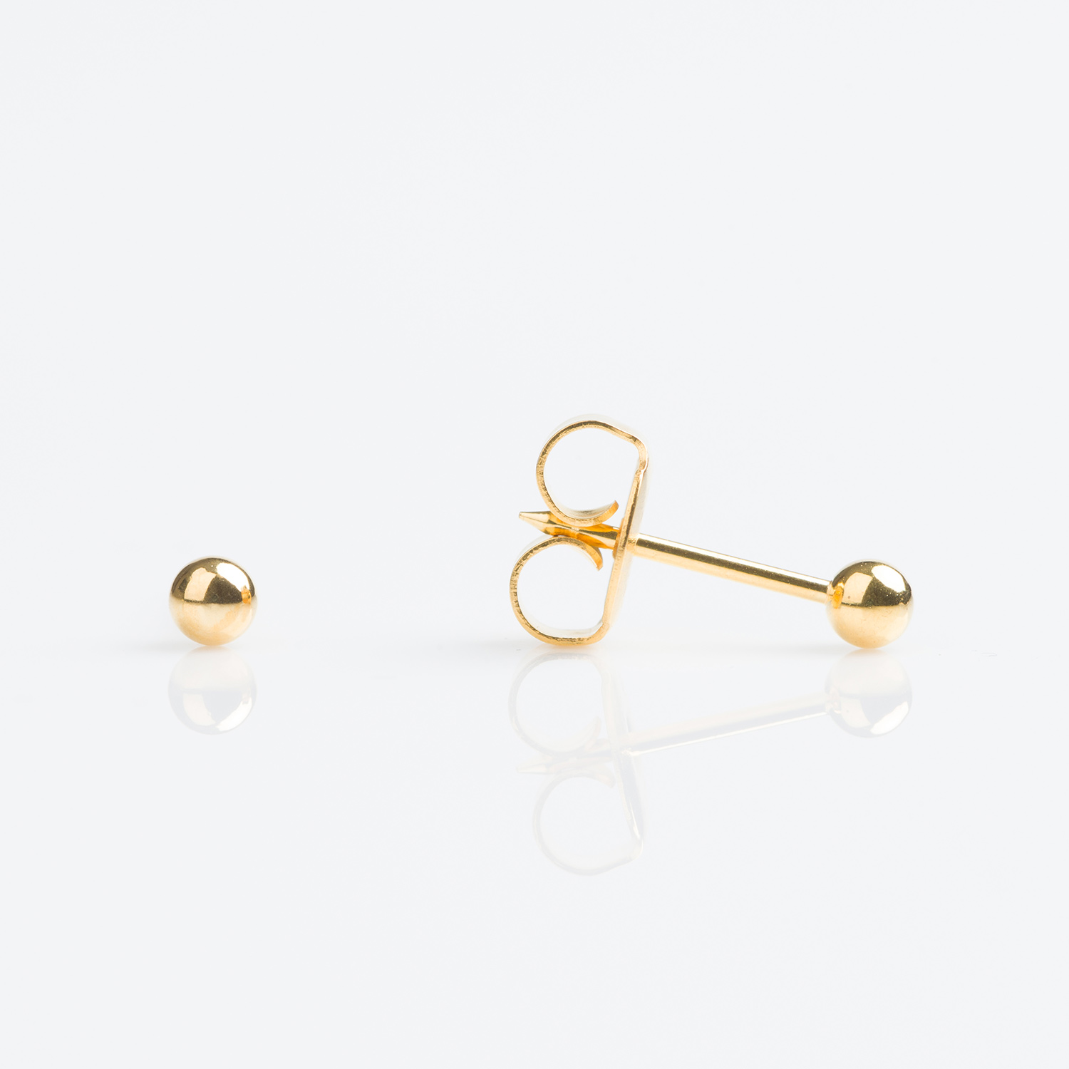 System 75™ Ball Piercing Studs – 3mm – 9K Yellow Gold – Regular Post