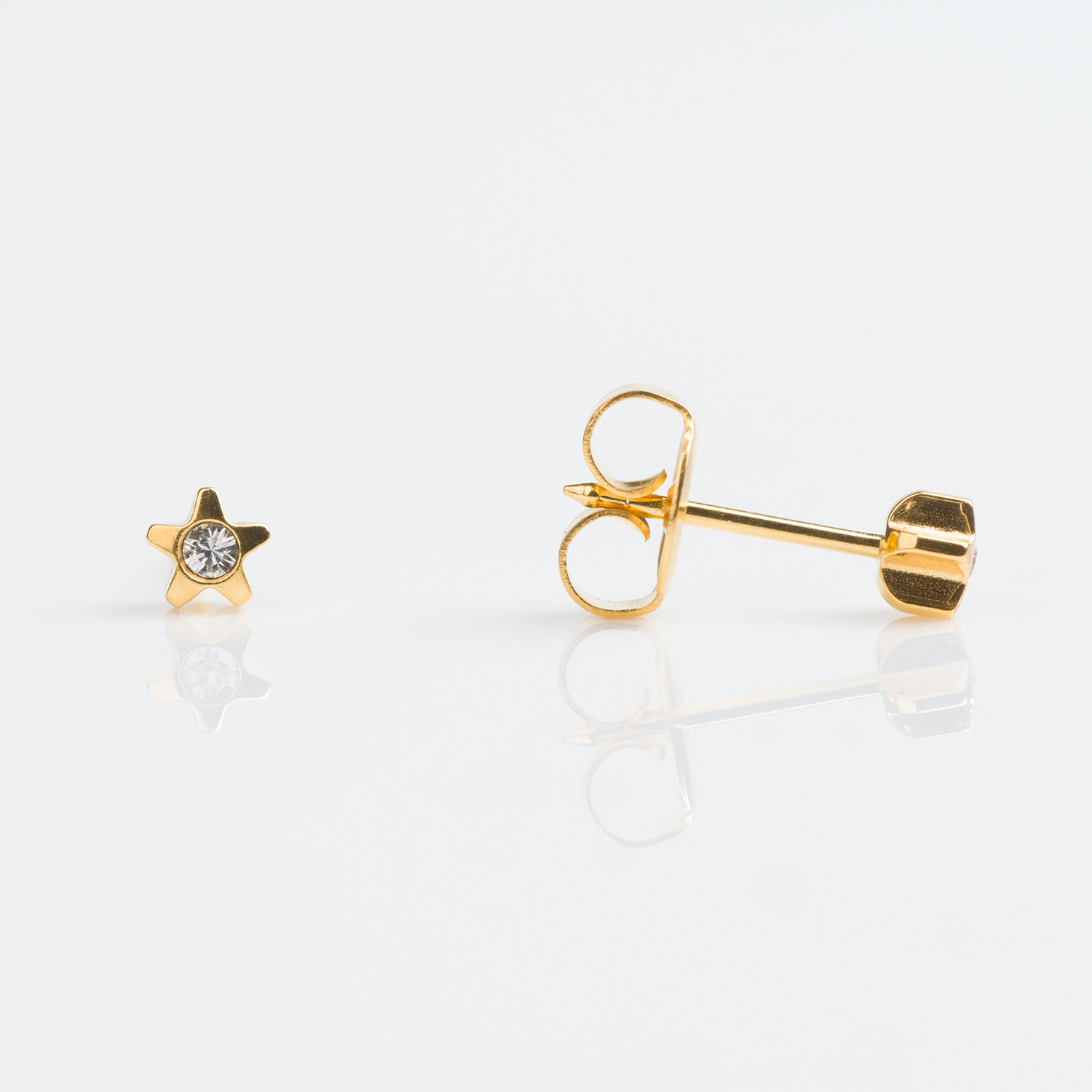 System 75™ Crystal Star Piercing Studs – 4mm – Gold-Plated