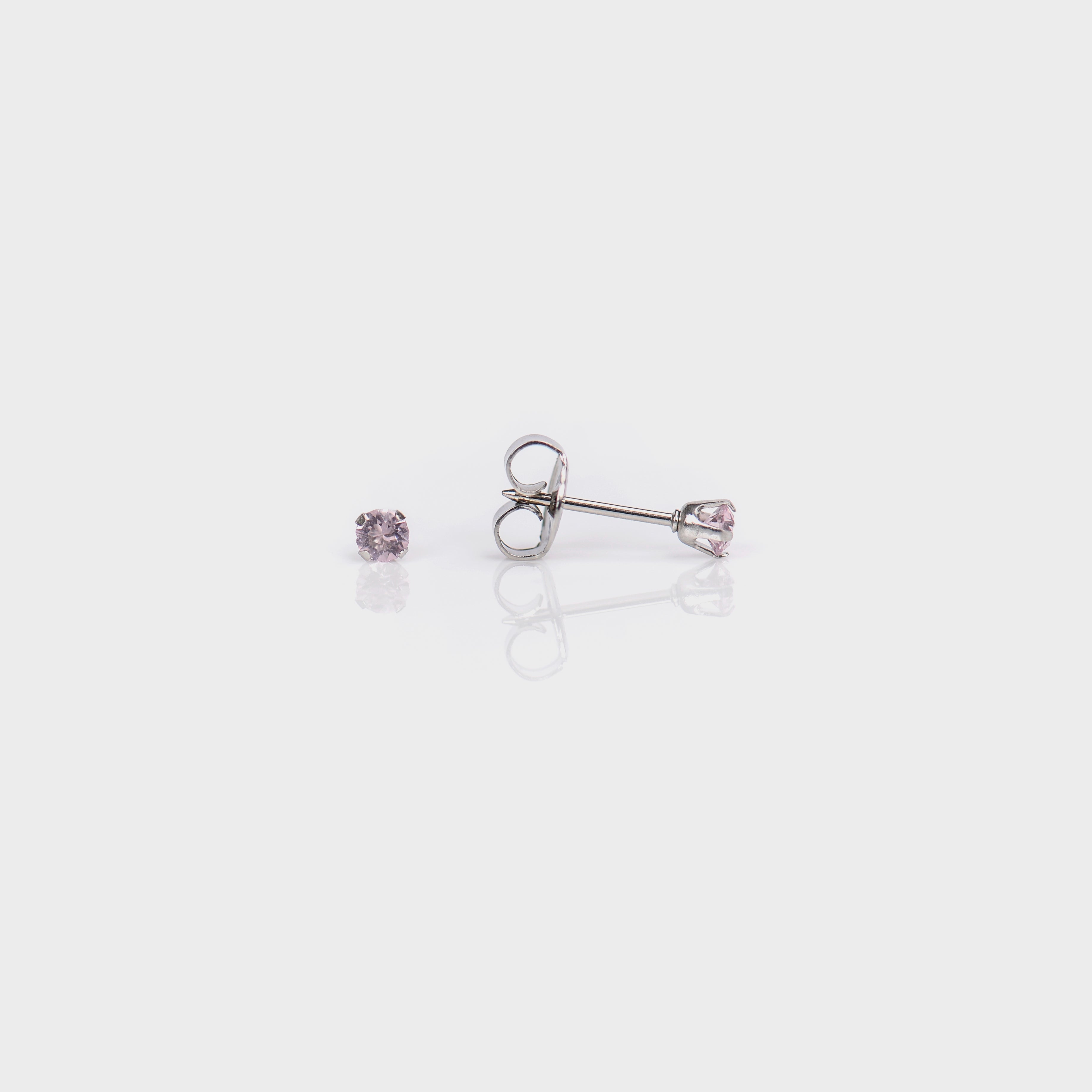 System 75™ Prong-Set Birthstone Piercing Studs – 3mm – June Alexandrite Crystal – Stainless Steel
