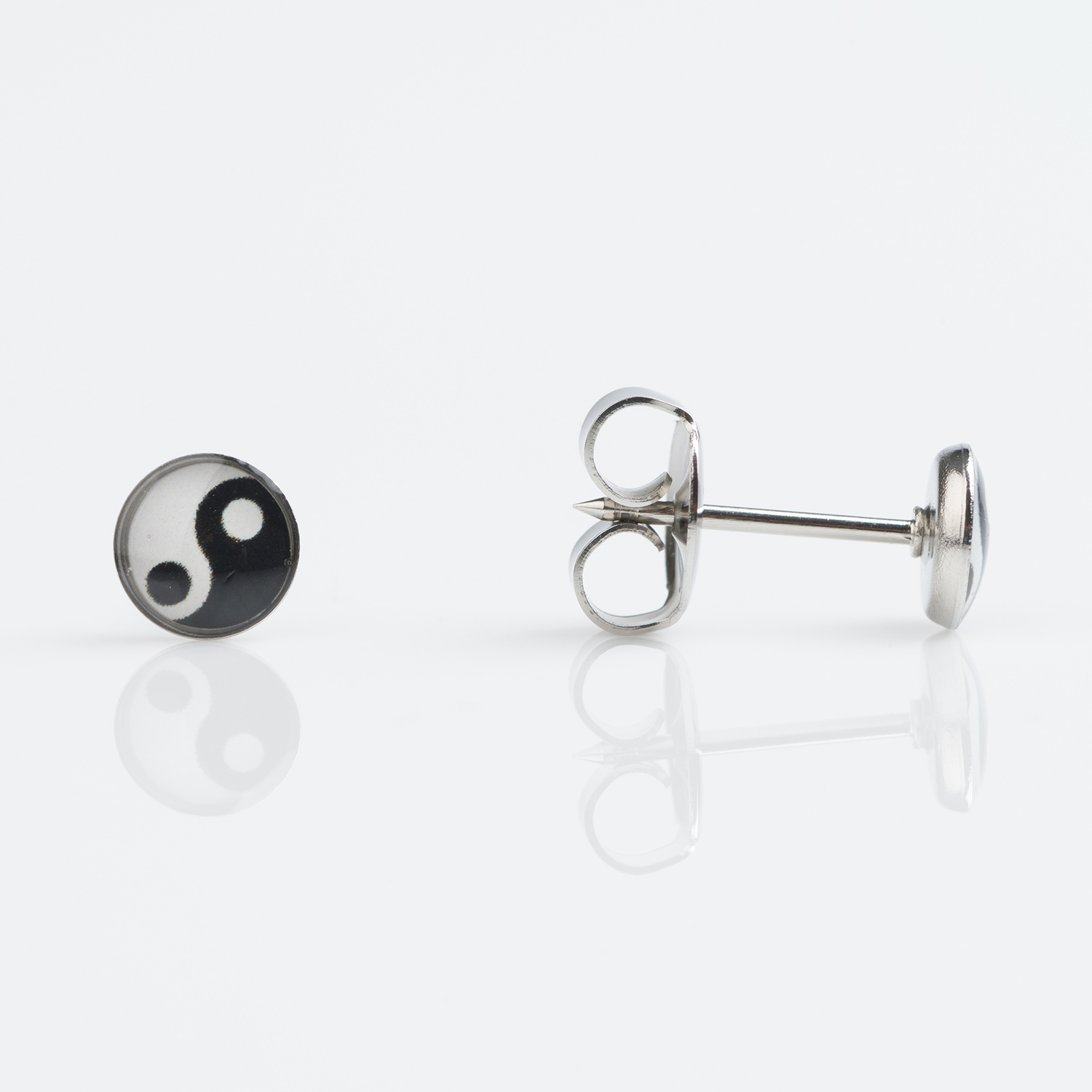 System 75™ Novelty Piercing Studs – Yin-Yang – Stainless Steel – 5mm