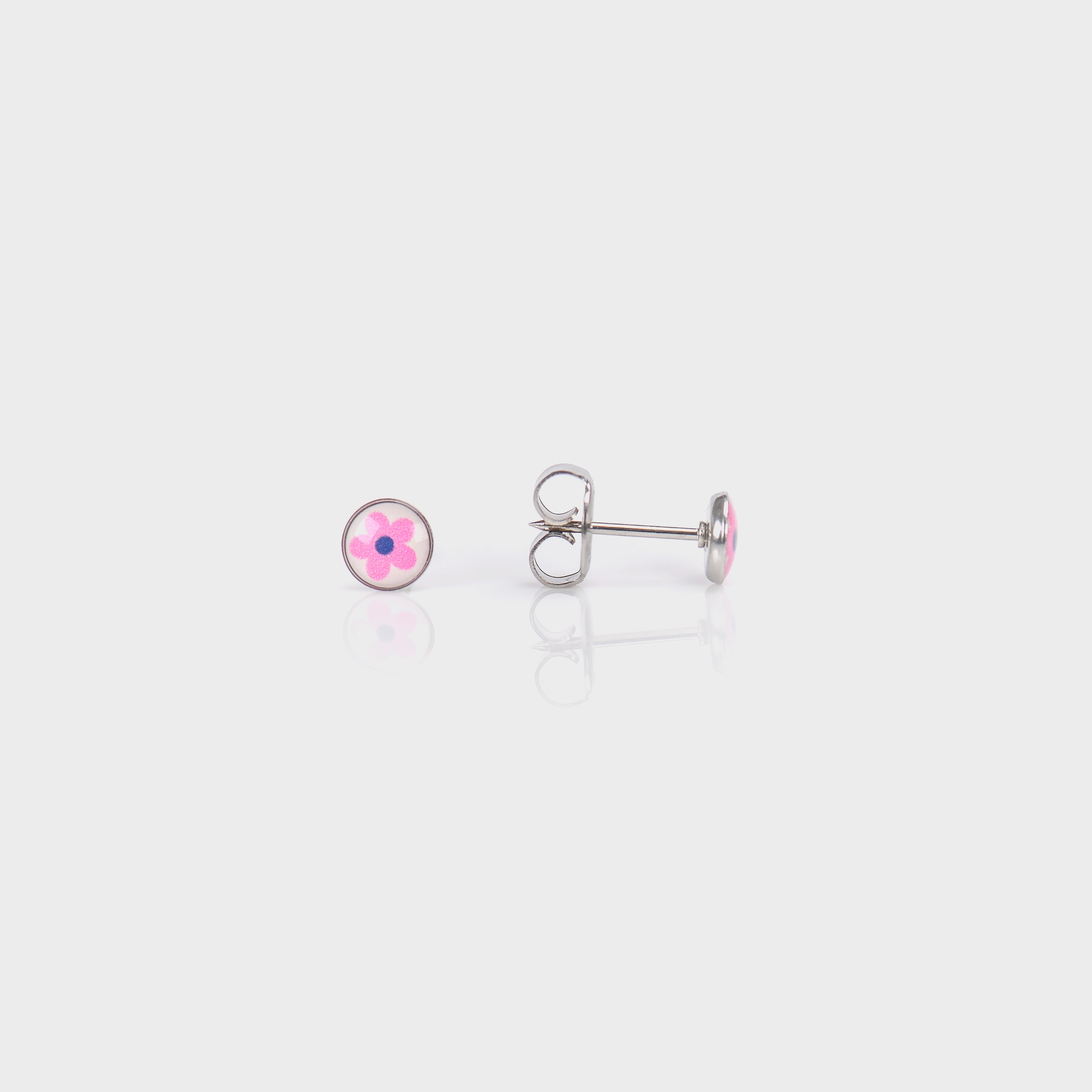 System 75™ Novelty Piercing Studs – Pink Daisy – Stainless Steel