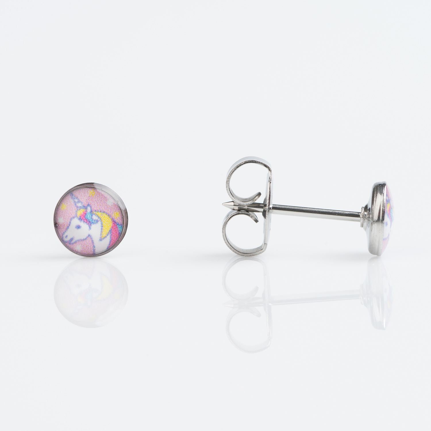 System 75™ Novelty Piercing Studs – Black Circle – Stainless Steel – 5mm