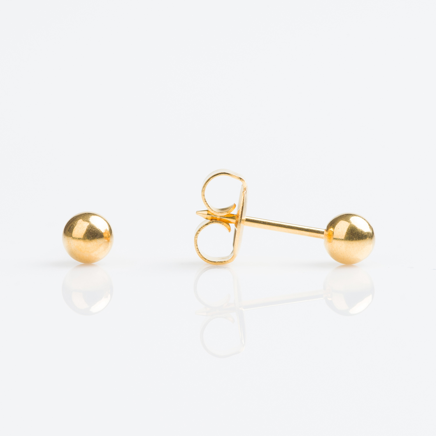 System 75™ Ball Piercing Studs – 3mm – 14K White Gold – Regular Post