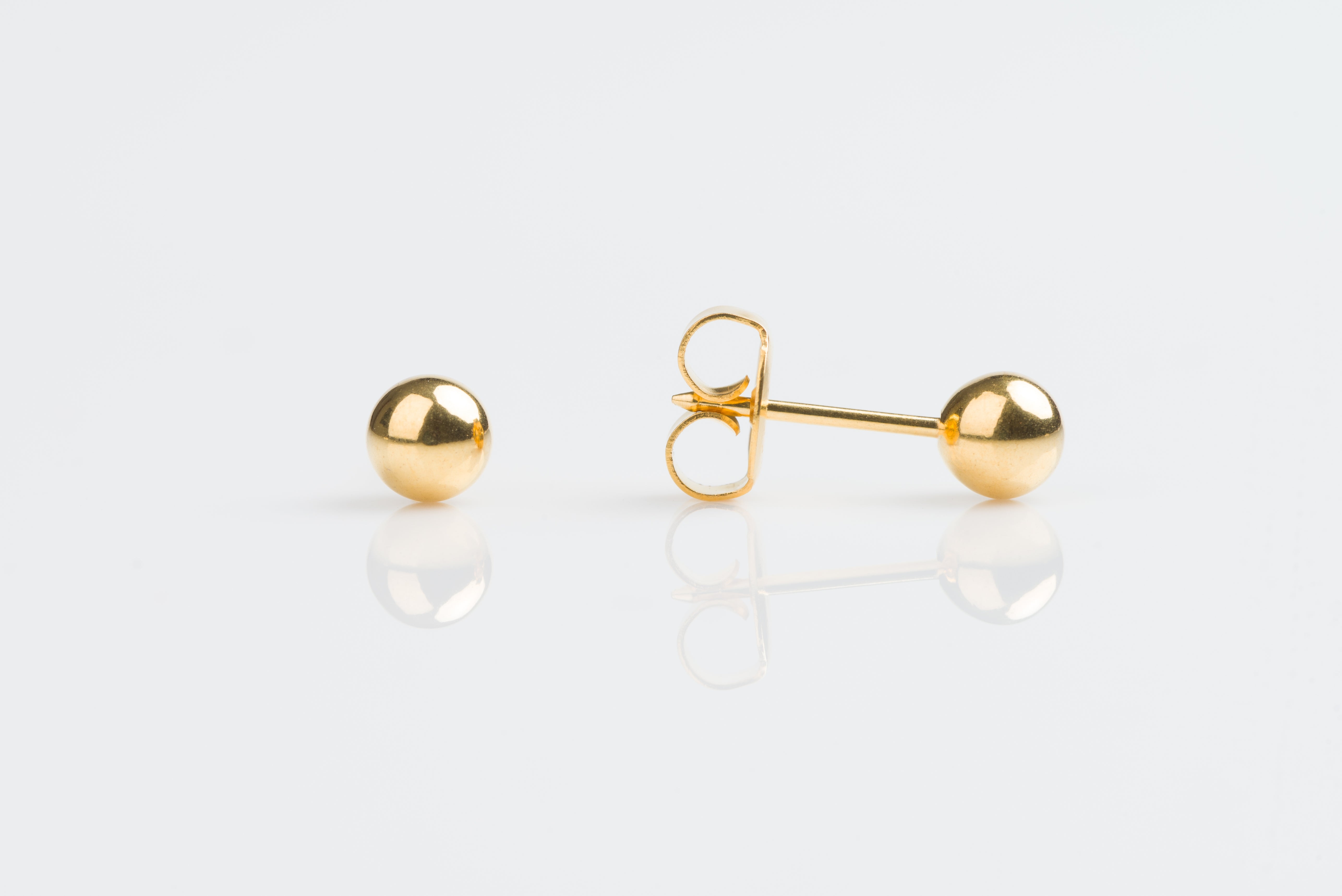 System 75™ Ball Piercing Studs – 5mm – 14K Yellow Gold – Regular Post