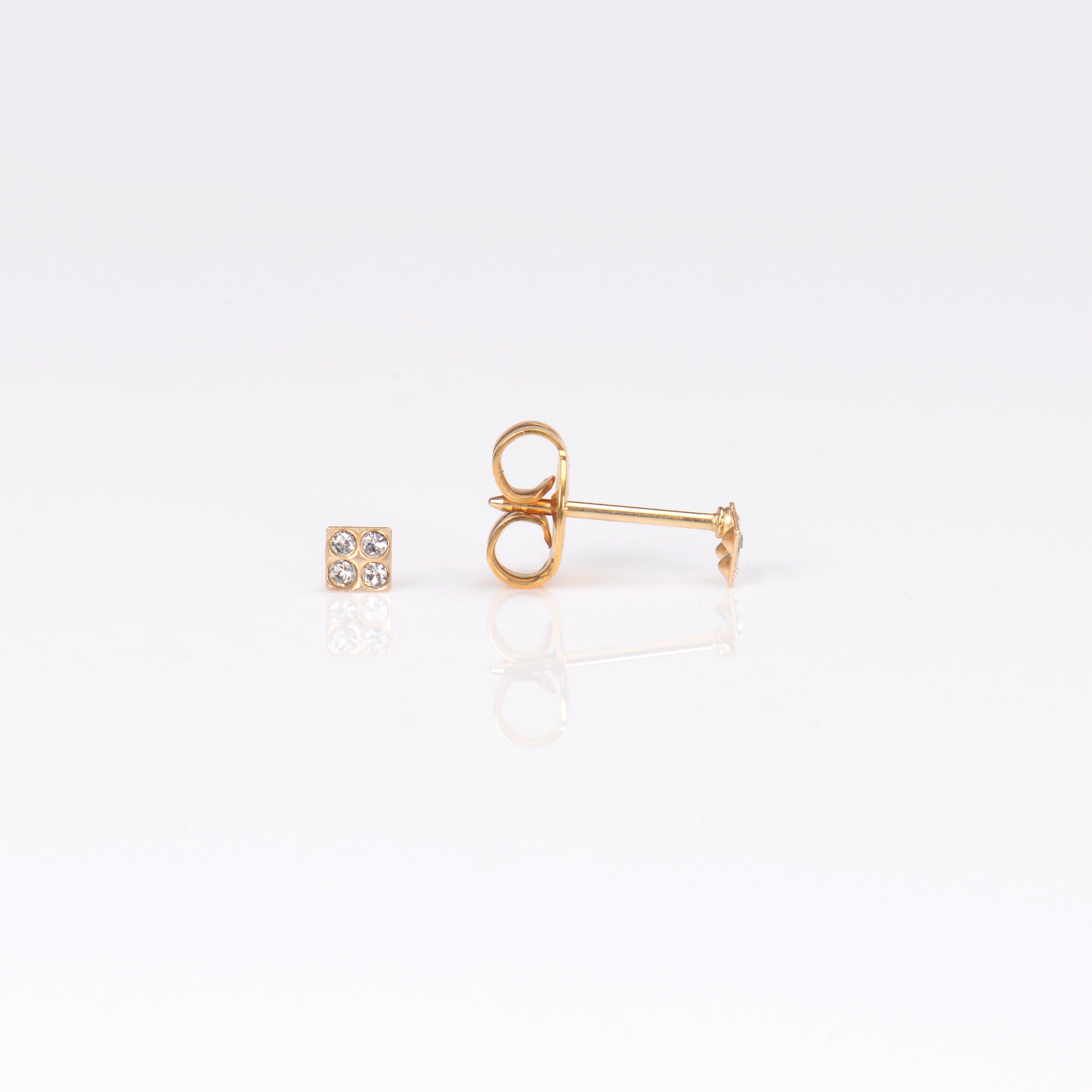System 75™ Micro Mini Piercing Studs – Square – 14K Yellow Gold