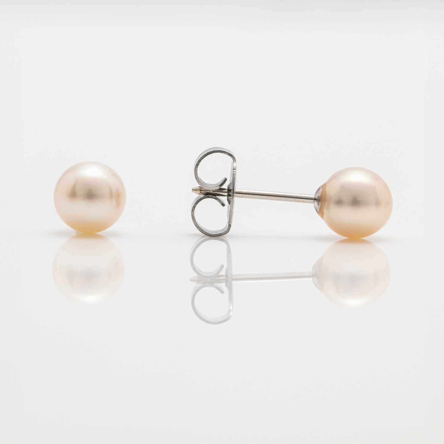 System 75™ Genuine Pearl Piercing Studs – 5mm – White – 14K White Gold
