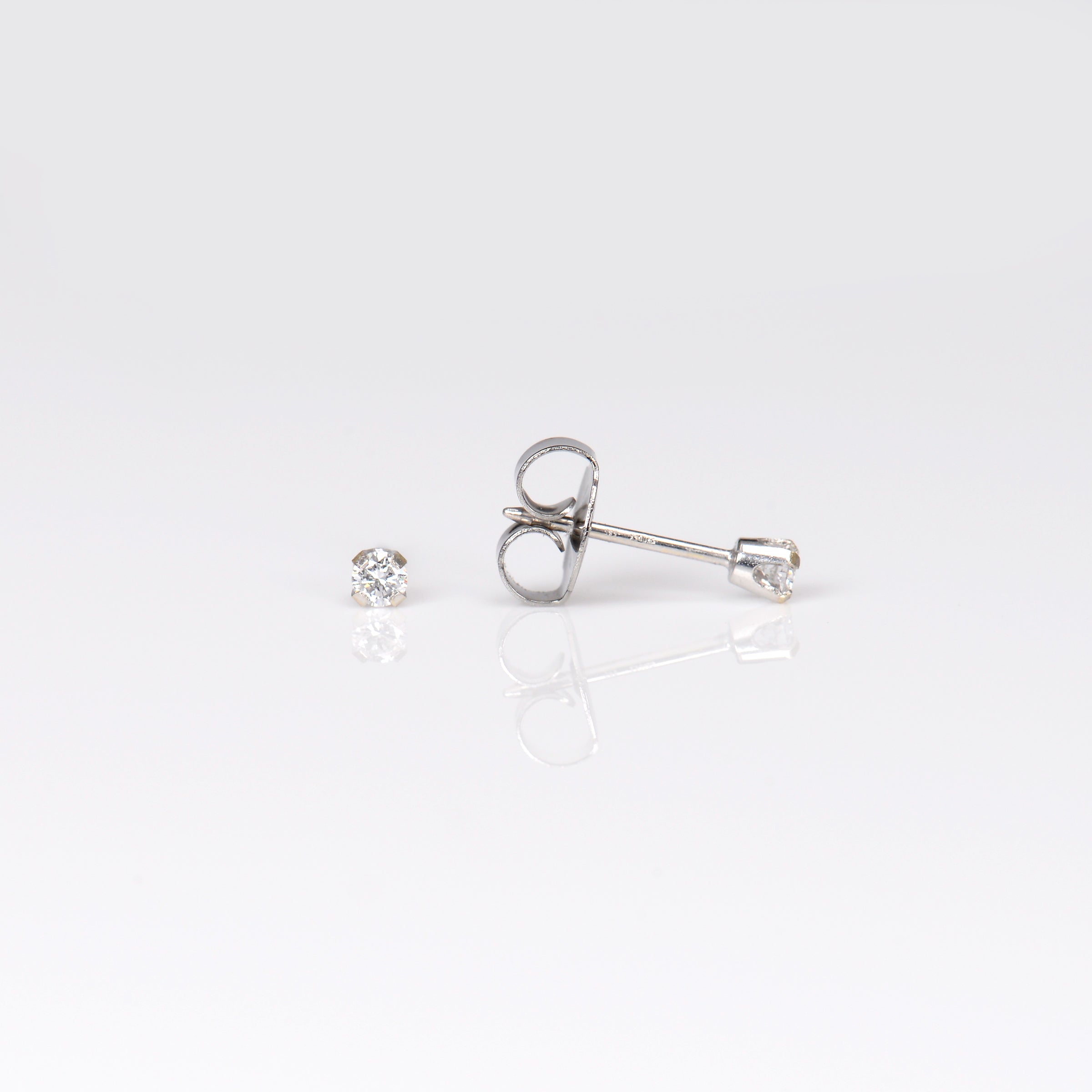 System 75™ Lab Created Diamond Piercing Studs – 8-point – 14K White Gold