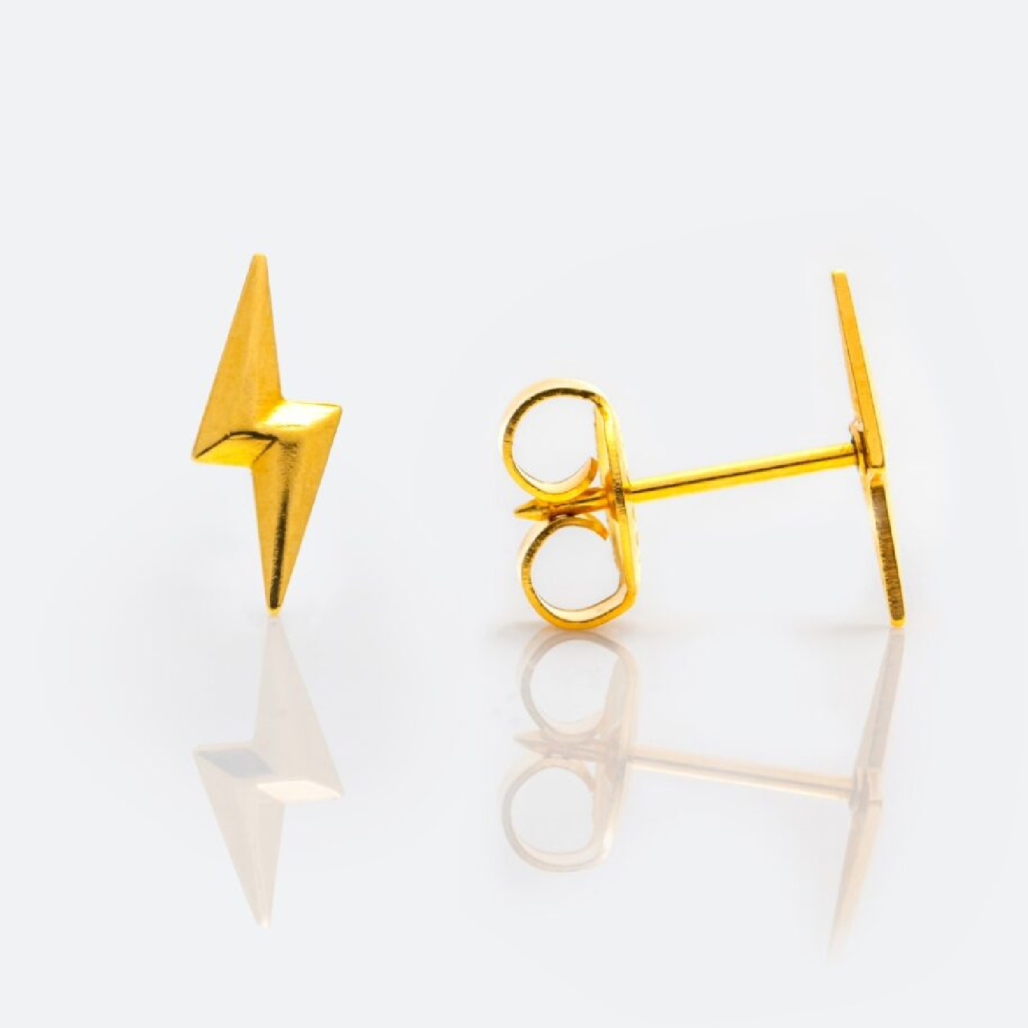 System 75™ Novelty Piercing Studs – Lightning Bolts – Gold-Plated – 10mm