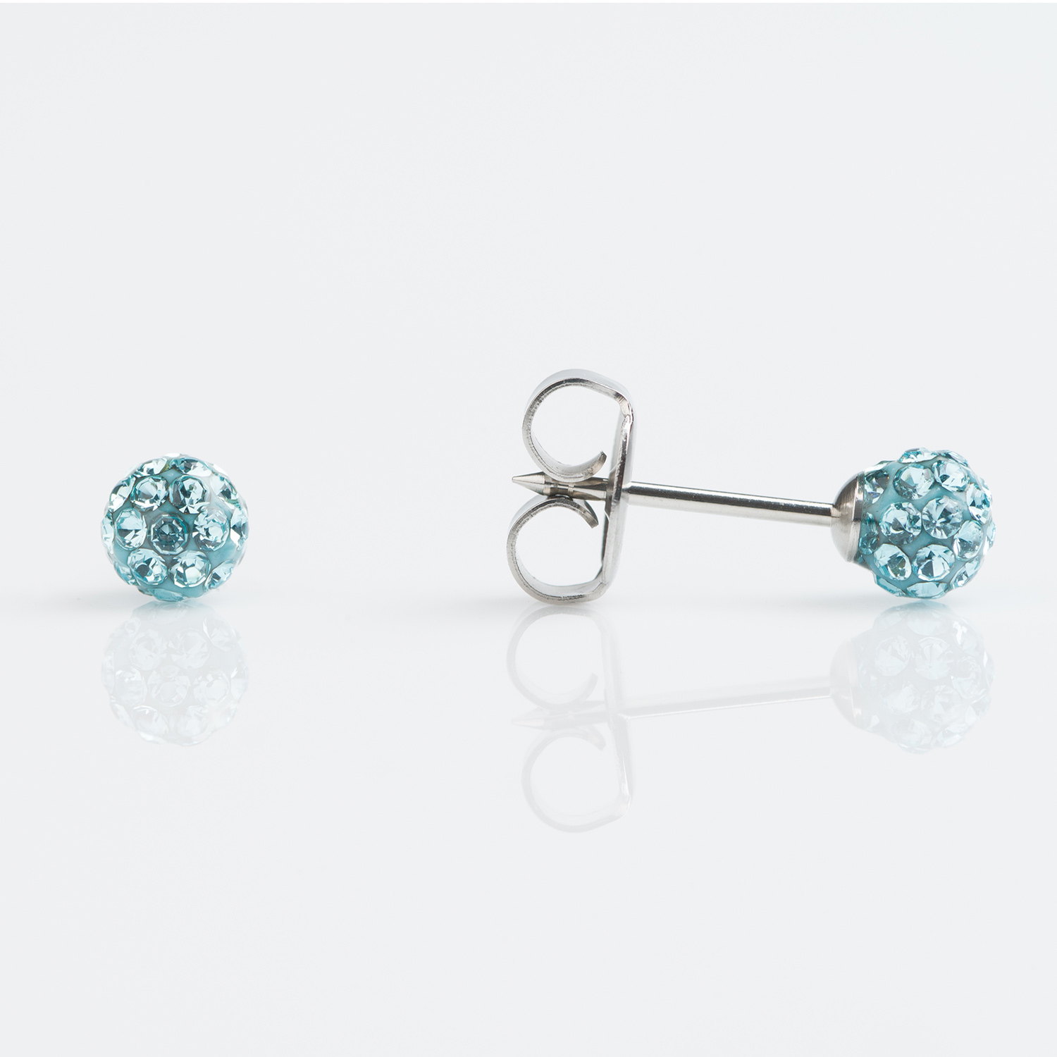 System 75™ Fireball Piercing Studs – 4.5mm – Clear Crystal – Stainless Steel