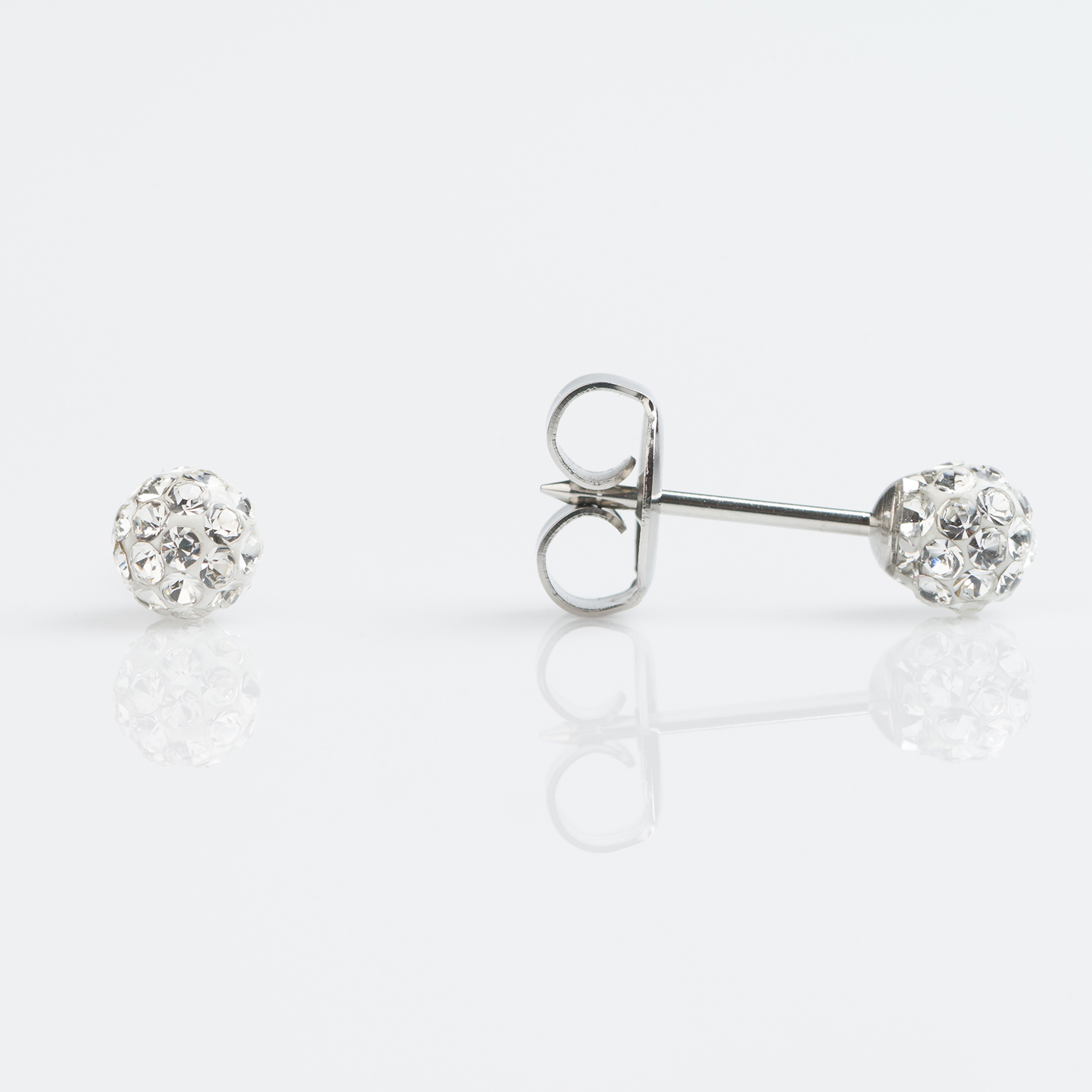 System 75™ Fireball Piercing Studs – 4.5mm – March Aquamarine – Stainless Steel