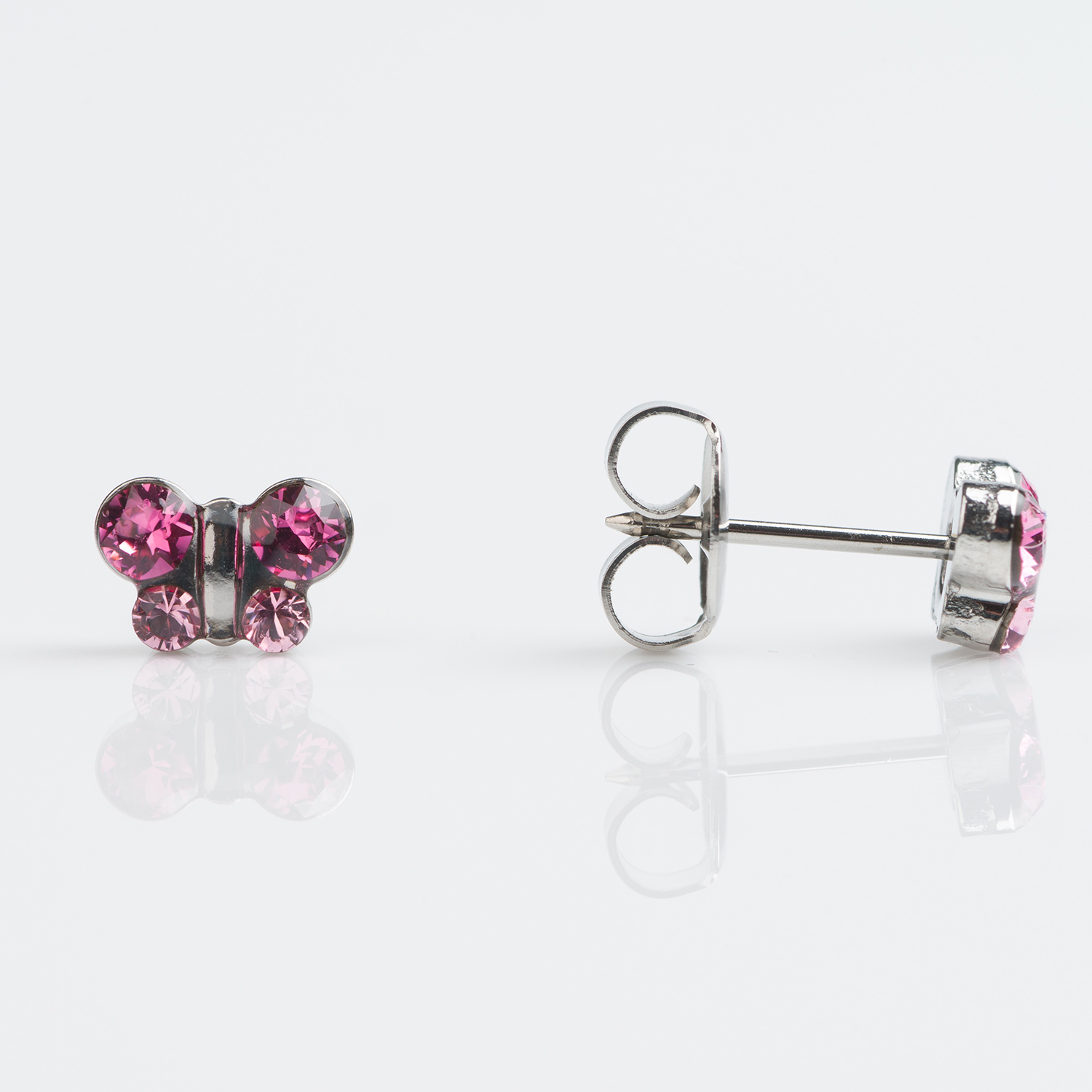System 75™ Butterfly Piercing Studs – Stainless Steel – 7mm