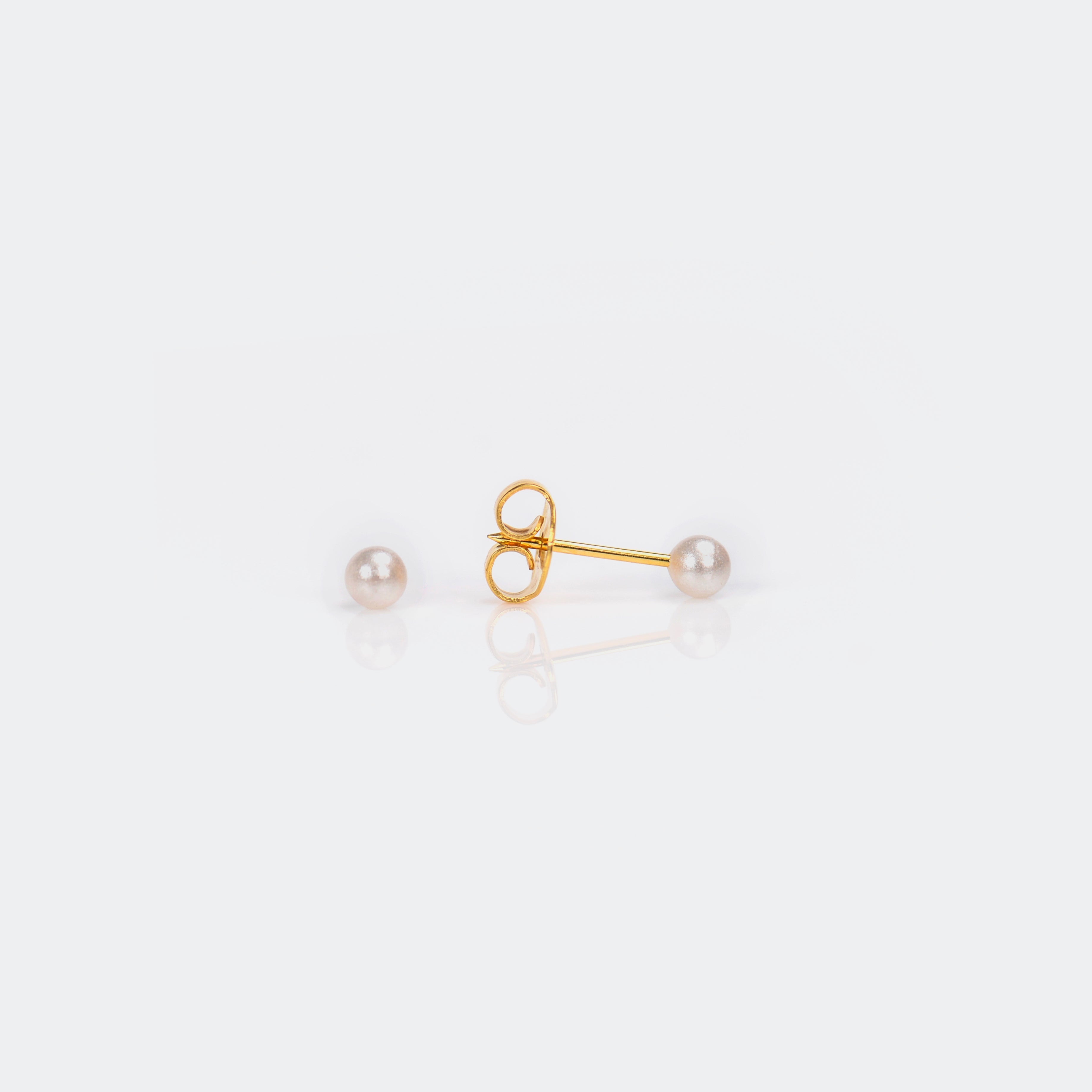 System 75™ Pearl Piercing Studs – 3mm – White – Gold-Plated