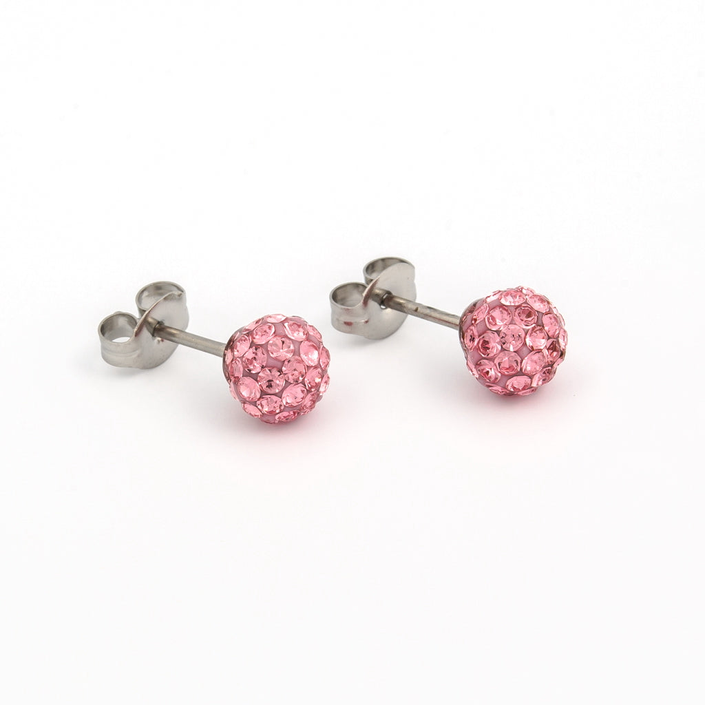 Tiny Tips™ Fireball Studs – 4.5mm – Light Rose – Stainless Steel