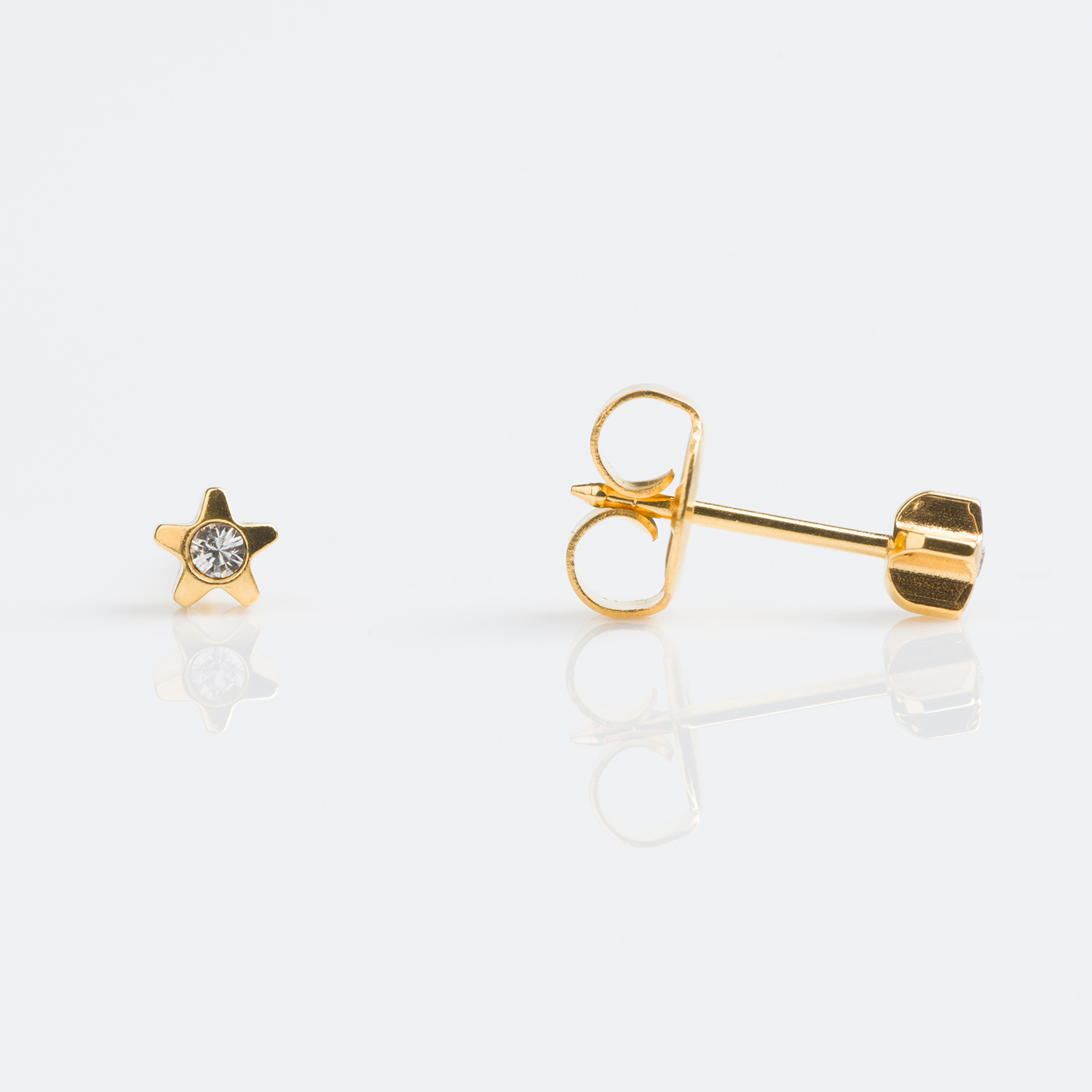 Tiny Tips™ Starlite Crystal Studs – 4mm – Gold-Plated