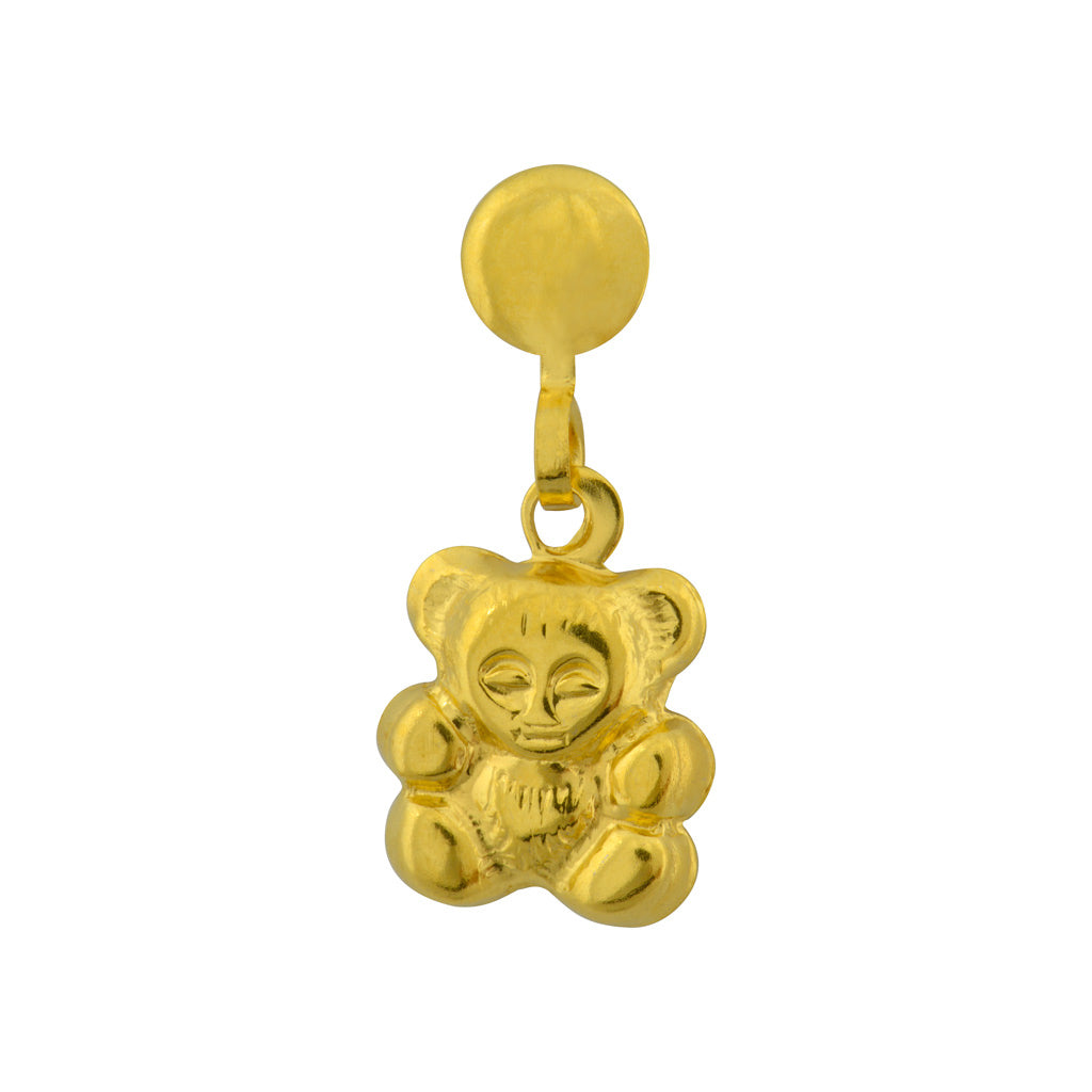 Tiny Tips™ Novelty Fashion Studs – Drop Teddy Bears – Gold-Plated