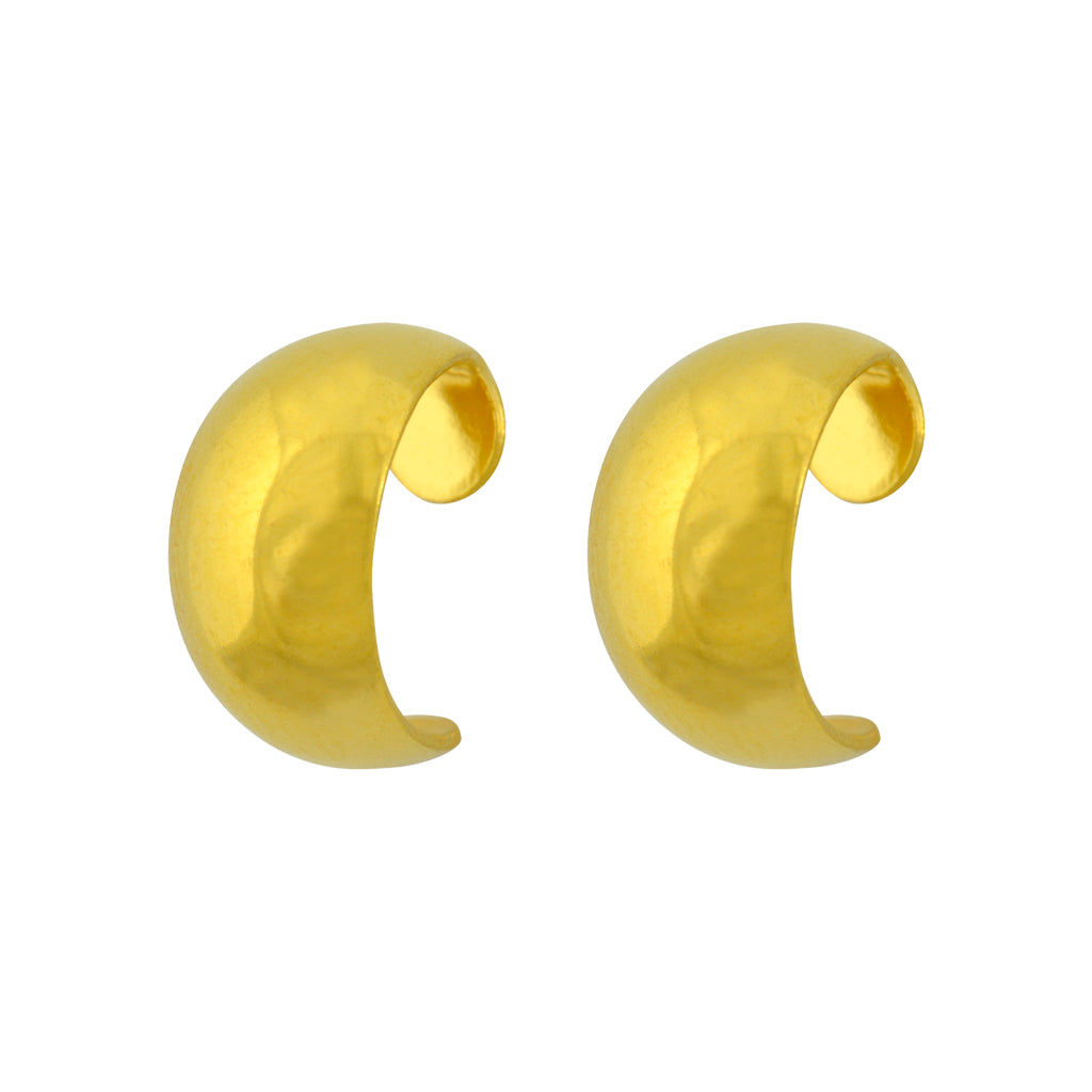 Tiny Tips™ J Smooth Hoop Fashion Studs – 3/8″ – Gold-Plated