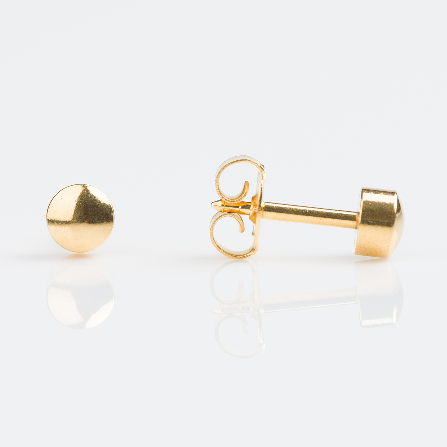 Universal™ Flatpack Polished Ball Piercing Studs – 3mm – Gold-Plated – Large Adaptor