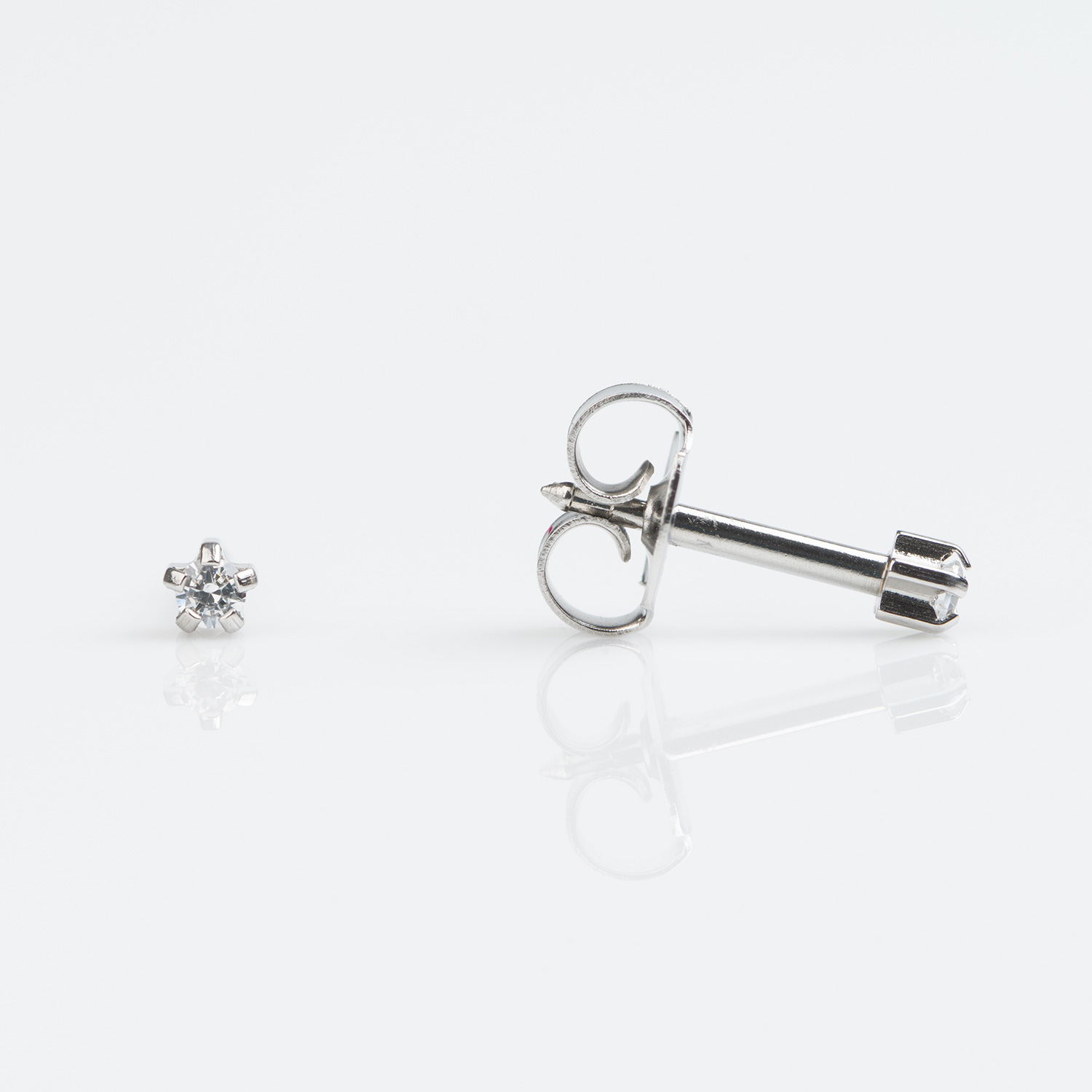 Universal™ Select Stainless Steel Prong-Set Cubic Zirconia Piercing Studs