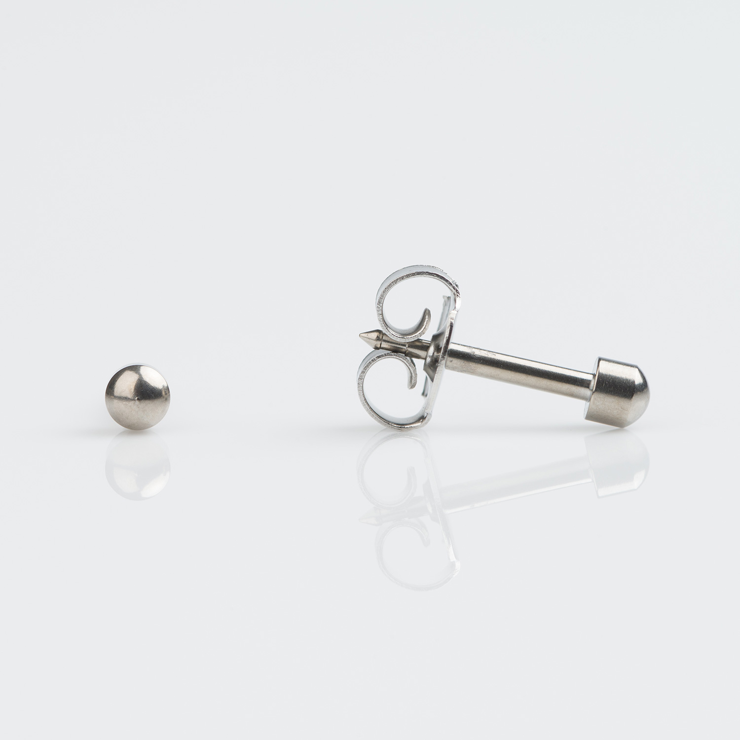 Universal™ Flatpack Polished Ball Piercing Studs – 3mm – Titanium – Mini Adaptor