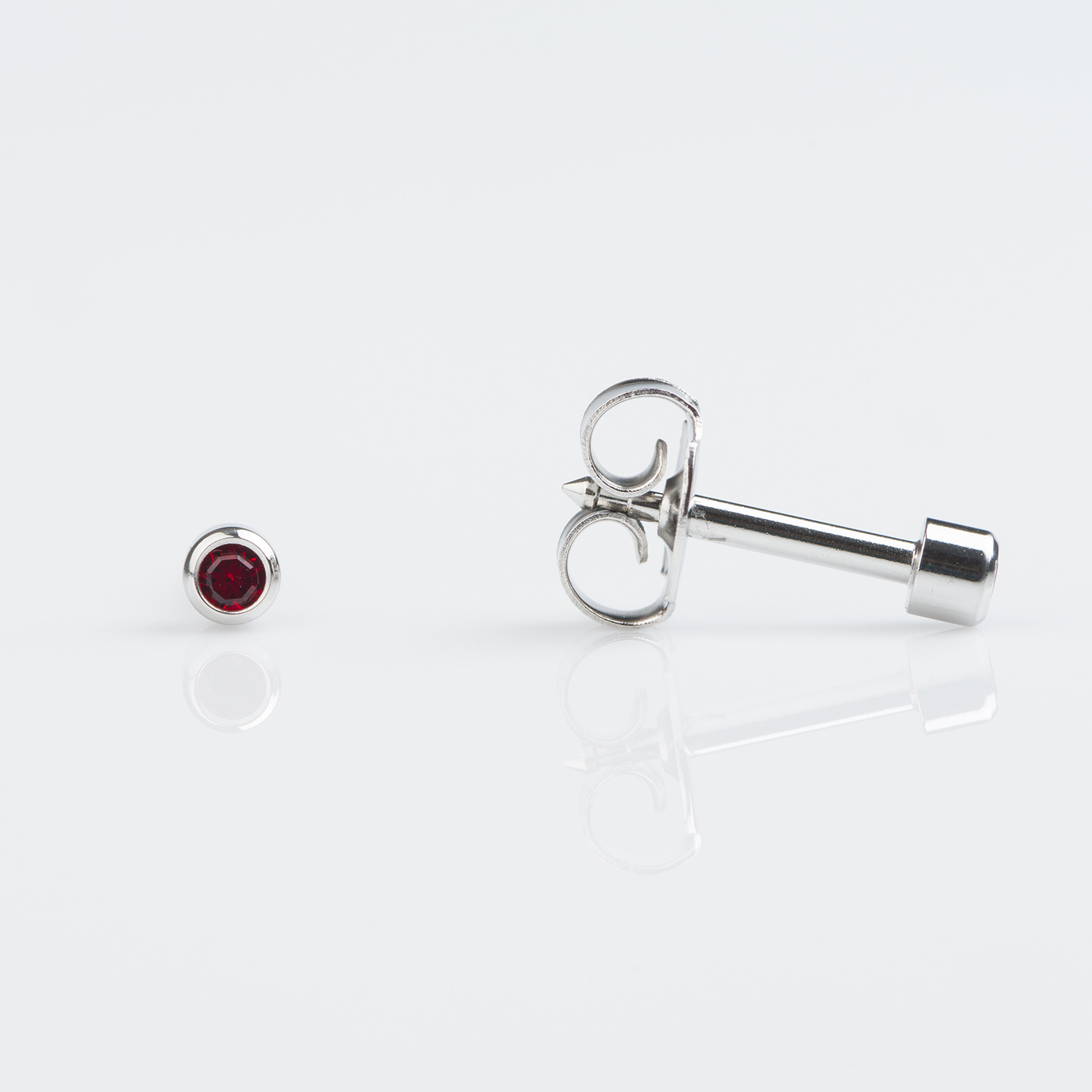 Universal™ Flatpack Stainless Steel Bezel-Set January Garnet Piercing Studs – Mini Adaptor – 2mm Universal™ Flatpack Stainless Steel Bezel-Set January Garnet Piercing Studs – Mini Adaptor – 2mm