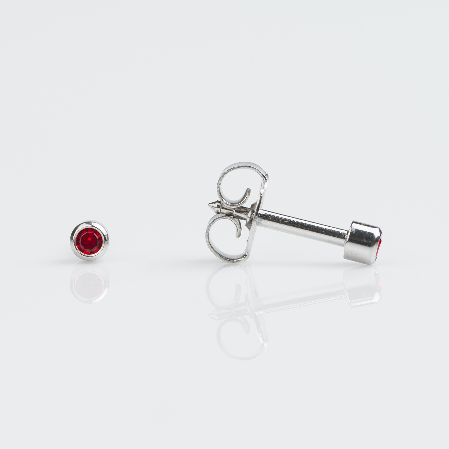Universal™ Flatpack Stainless Steel Bezel-Set July Ruby Piercing Studs – Mini Adaptor – 2mm Universal™ Flatpack Stainless Steel Bezel-Set July Ruby Piercing Studs – Mini Adaptor – 2mm