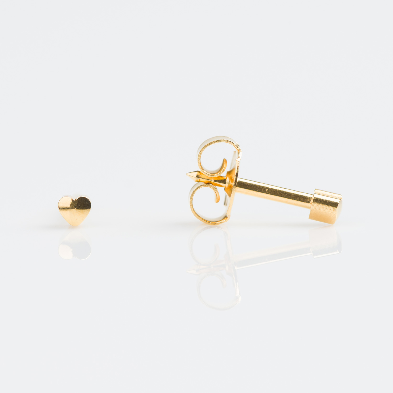 Universal™ Flatpack Gold-Plated Heart Piercing Studs Universal™ Flatpack Gold-Plated Heart Piercing Studs