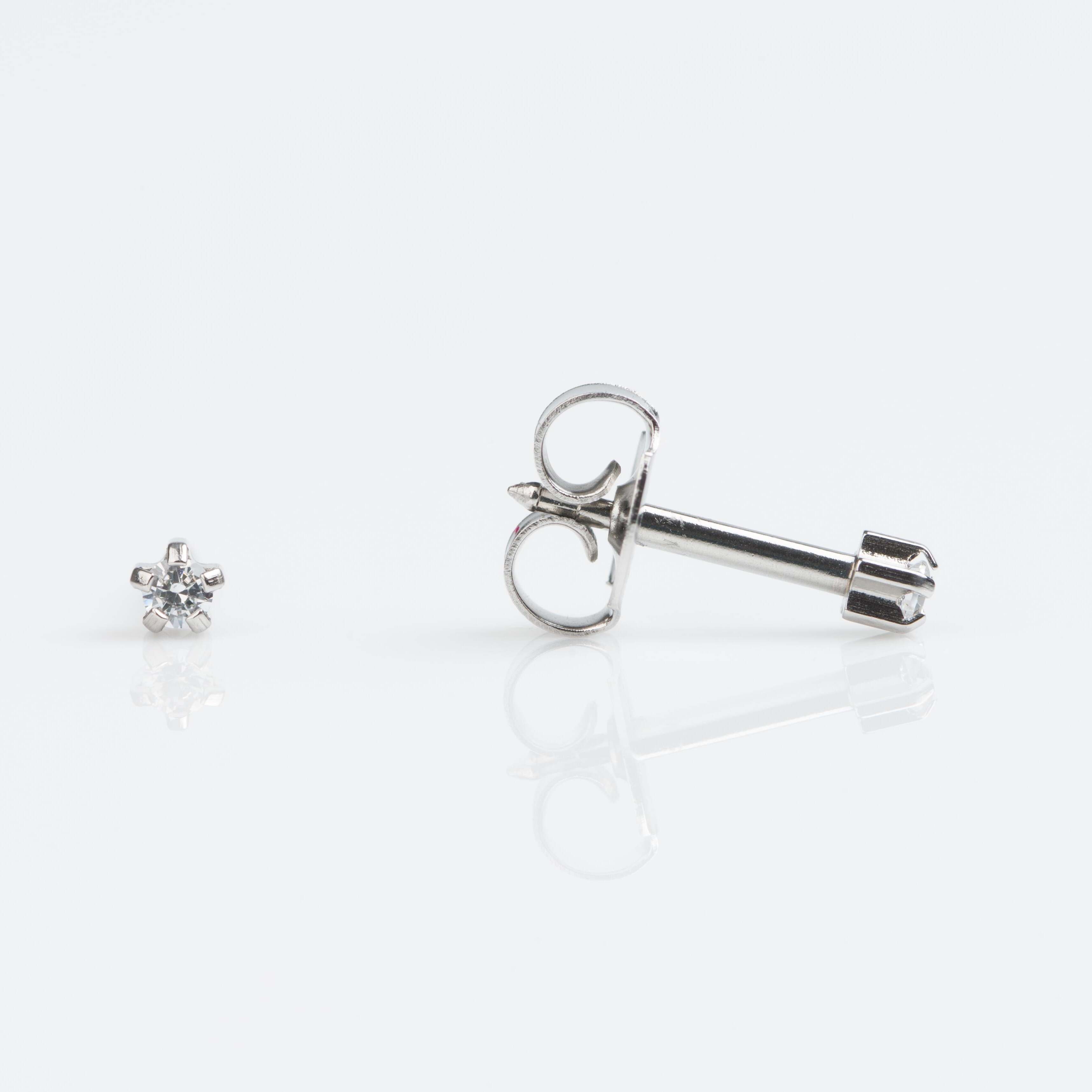 Universal™ Select Stainless Steel Prong-Set Cubic Zirconia Carded Piercing Studs