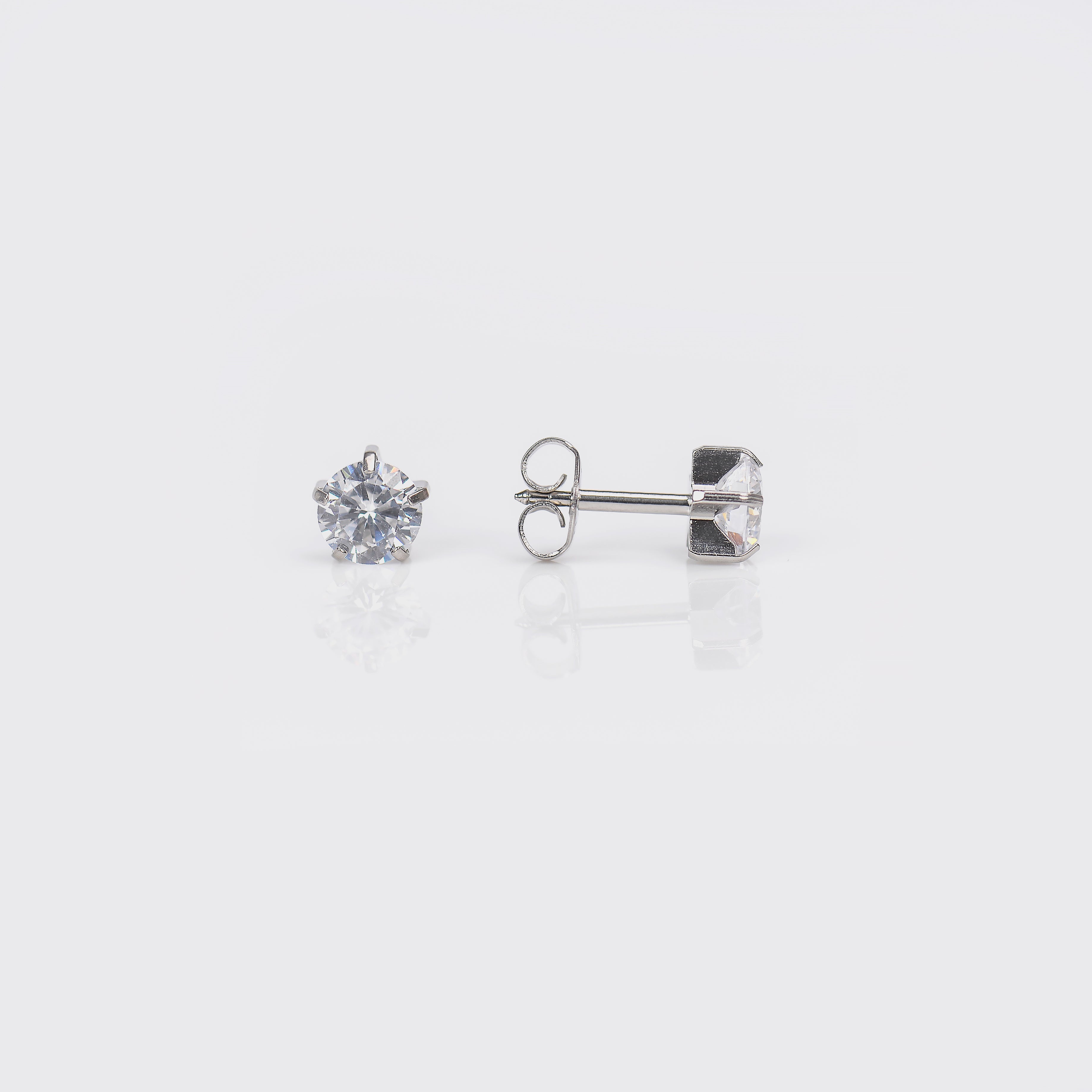 Universal™ Select Stainless Steel Prong-Set Cubic Zirconia Carded Piercing Studs