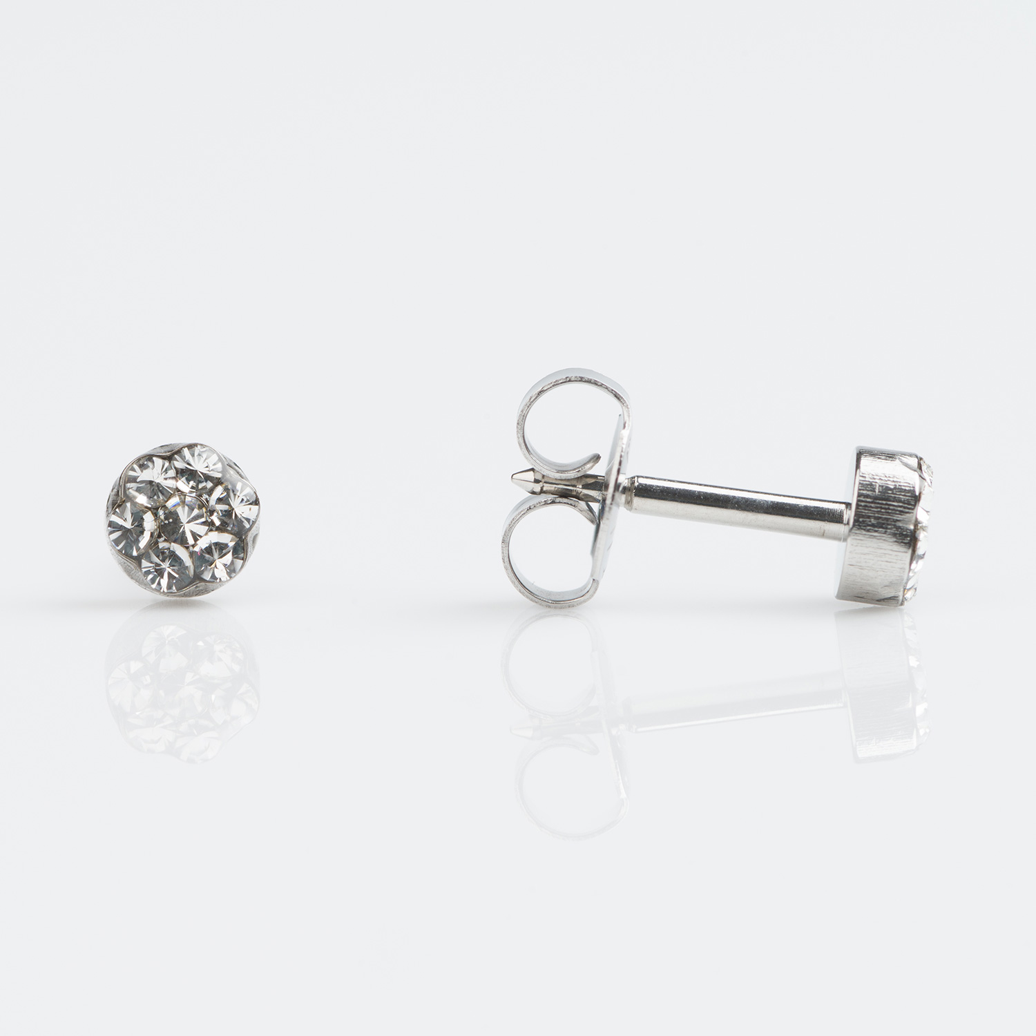 Universal™ Select Daisy Carded Piercing Studs – April Crystal – Stainless Steel – 5mm