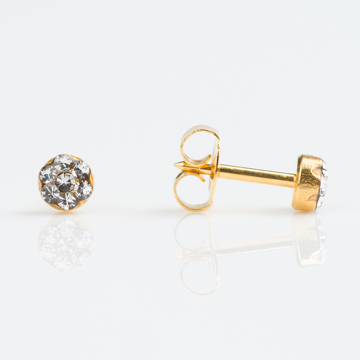 Universal™ Select Gold-Plated April Clear Crystal Daisy Piercing Studs Universal™ Select Gold-Plated April Clear Crystal Daisy Piercing Studs