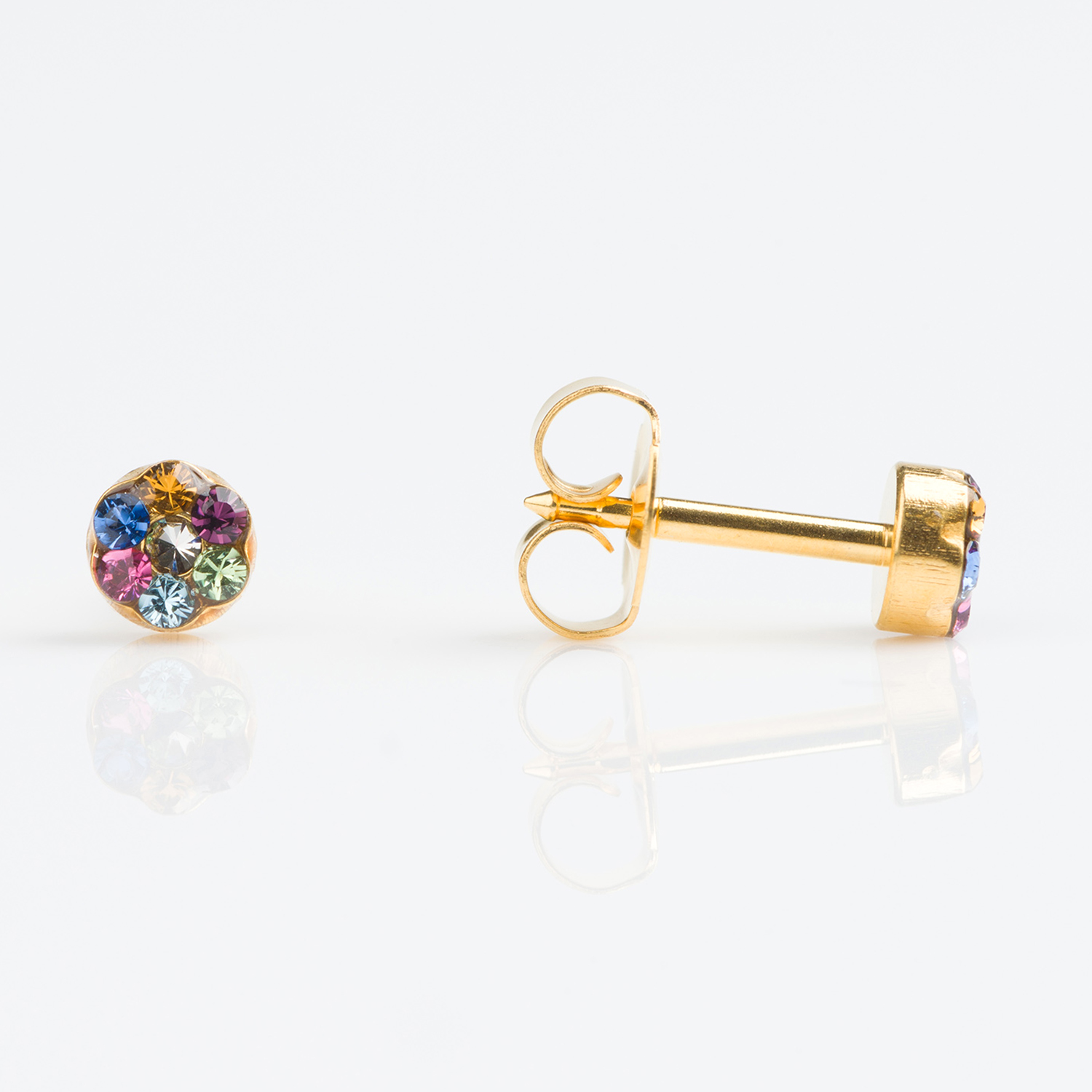 Universal™ Select Gold-Plated Rainbow Crystal Daisy Piercing Studs – Large – 5mm Universal™ Select Gold-Plated Rainbow Crystal Daisy Piercing Studs – Large – 5mm