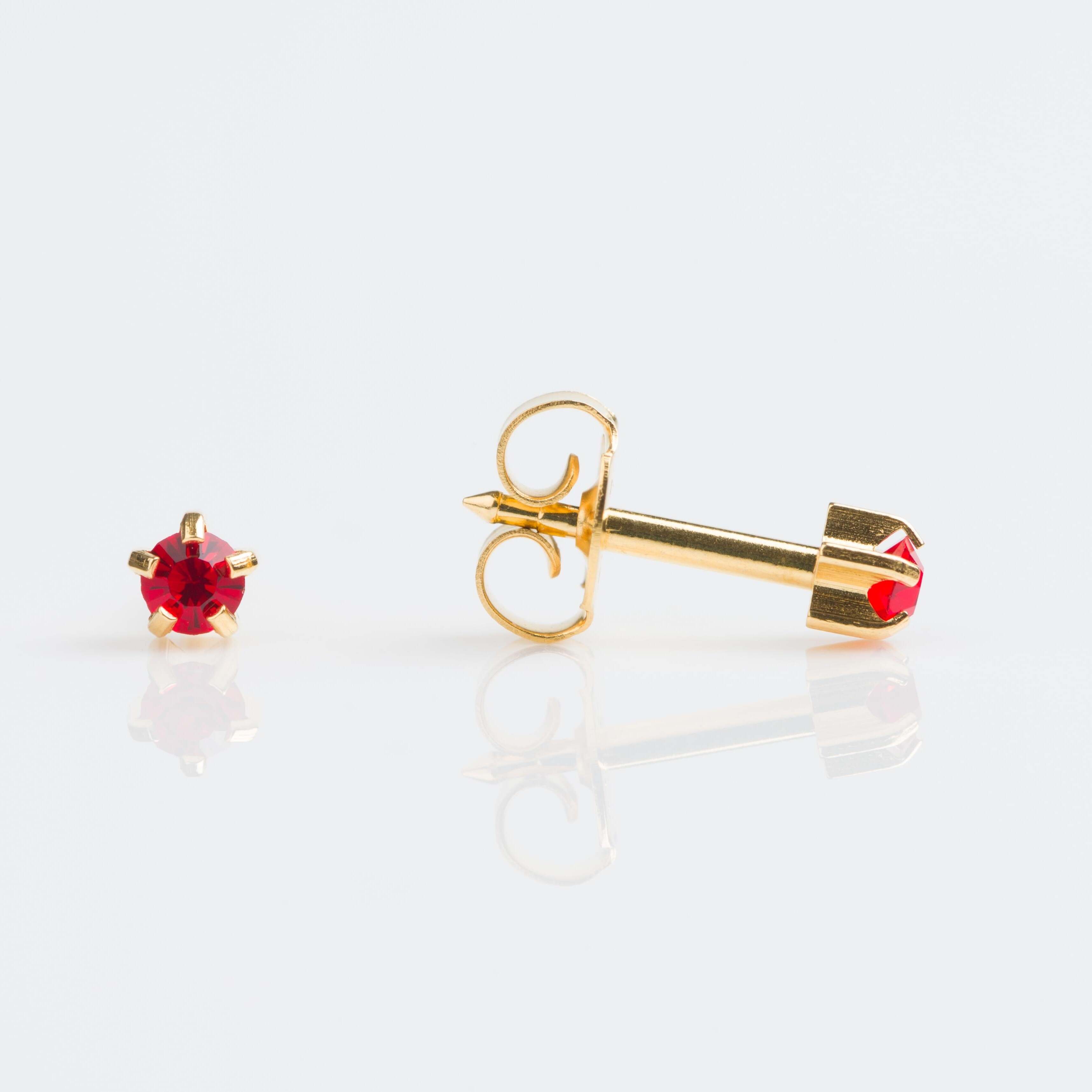 Universal™ Select Gold-Plated Prong-Set July Ruby Piercing Studs Universal™ Select Gold-Plated Prong-Set July Ruby Piercing Studs