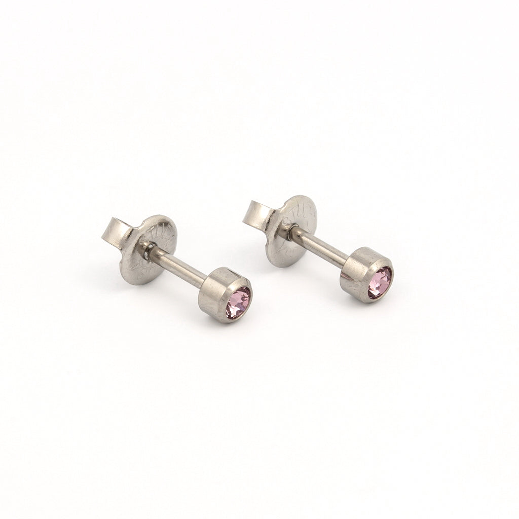 Universal™ Select Stainless Steel Bezel-Set June Alexandrite Piercing Studs